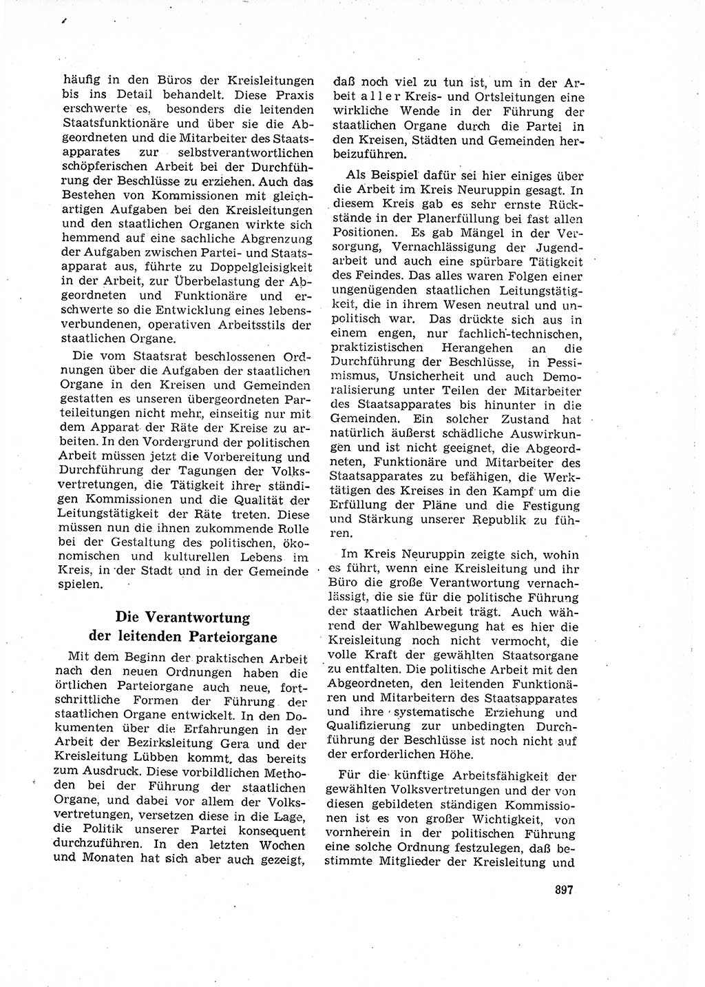 Neuer Weg (NW), Organ des Zentralkomitees (ZK) der SED (Sozialistische Einheitspartei Deutschlands) für Fragen des Parteilebens, 16. Jahrgang [Deutsche Demokratische Republik (DDR)] 1961, Seite 897 (NW ZK SED DDR 1961, S. 897)