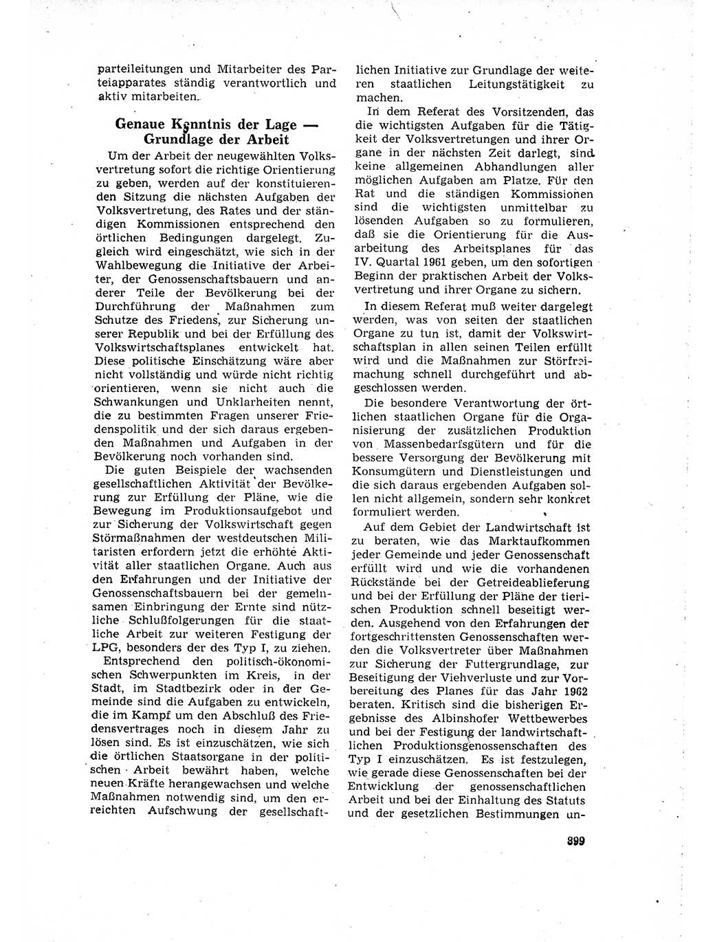 Neuer Weg (NW), Organ des Zentralkomitees (ZK) der SED (Sozialistische Einheitspartei Deutschlands) für Fragen des Parteilebens, 16. Jahrgang [Deutsche Demokratische Republik (DDR)] 1961, Seite 899 (NW ZK SED DDR 1961, S. 899)