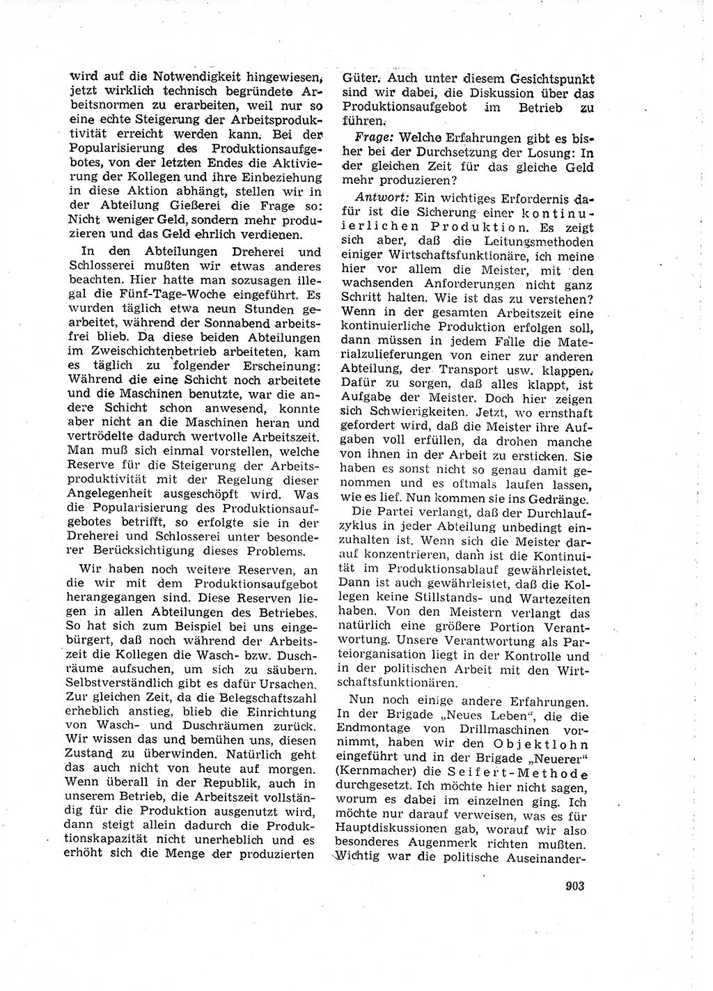 Neuer Weg (NW), Organ des Zentralkomitees (ZK) der SED (Sozialistische Einheitspartei Deutschlands) für Fragen des Parteilebens, 16. Jahrgang [Deutsche Demokratische Republik (DDR)] 1961, Seite 903 (NW ZK SED DDR 1961, S. 903)