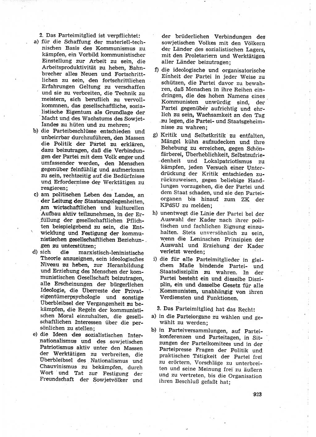 Neuer Weg (NW), Organ des Zentralkomitees (ZK) der SED (Sozialistische Einheitspartei Deutschlands) für Fragen des Parteilebens, 16. Jahrgang [Deutsche Demokratische Republik (DDR)] 1961, Seite 923 (NW ZK SED DDR 1961, S. 923)