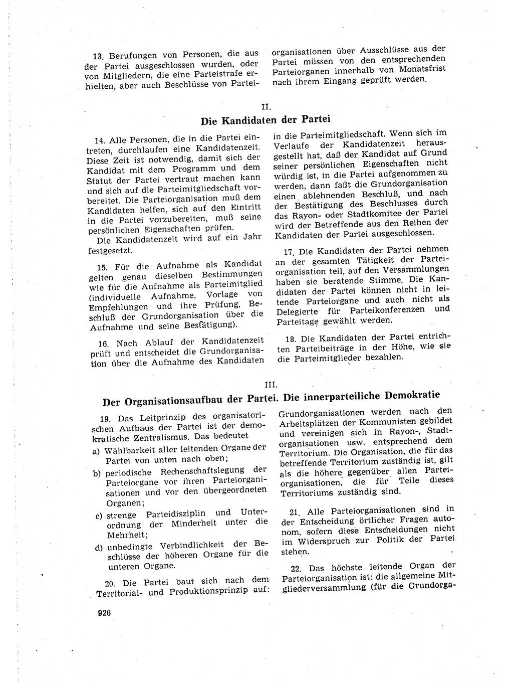 Neuer Weg (NW), Organ des Zentralkomitees (ZK) der SED (Sozialistische Einheitspartei Deutschlands) für Fragen des Parteilebens, 16. Jahrgang [Deutsche Demokratische Republik (DDR)] 1961, Seite 926 (NW ZK SED DDR 1961, S. 926)