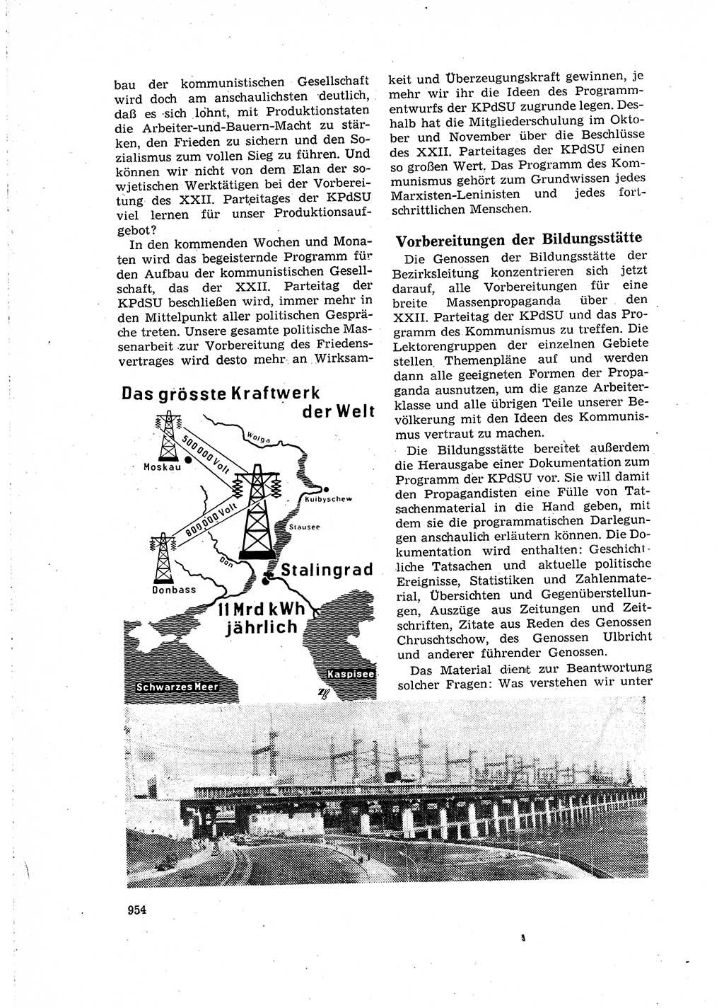 Neuer Weg (NW), Organ des Zentralkomitees (ZK) der SED (Sozialistische Einheitspartei Deutschlands) für Fragen des Parteilebens, 16. Jahrgang [Deutsche Demokratische Republik (DDR)] 1961, Seite 954 (NW ZK SED DDR 1961, S. 954)