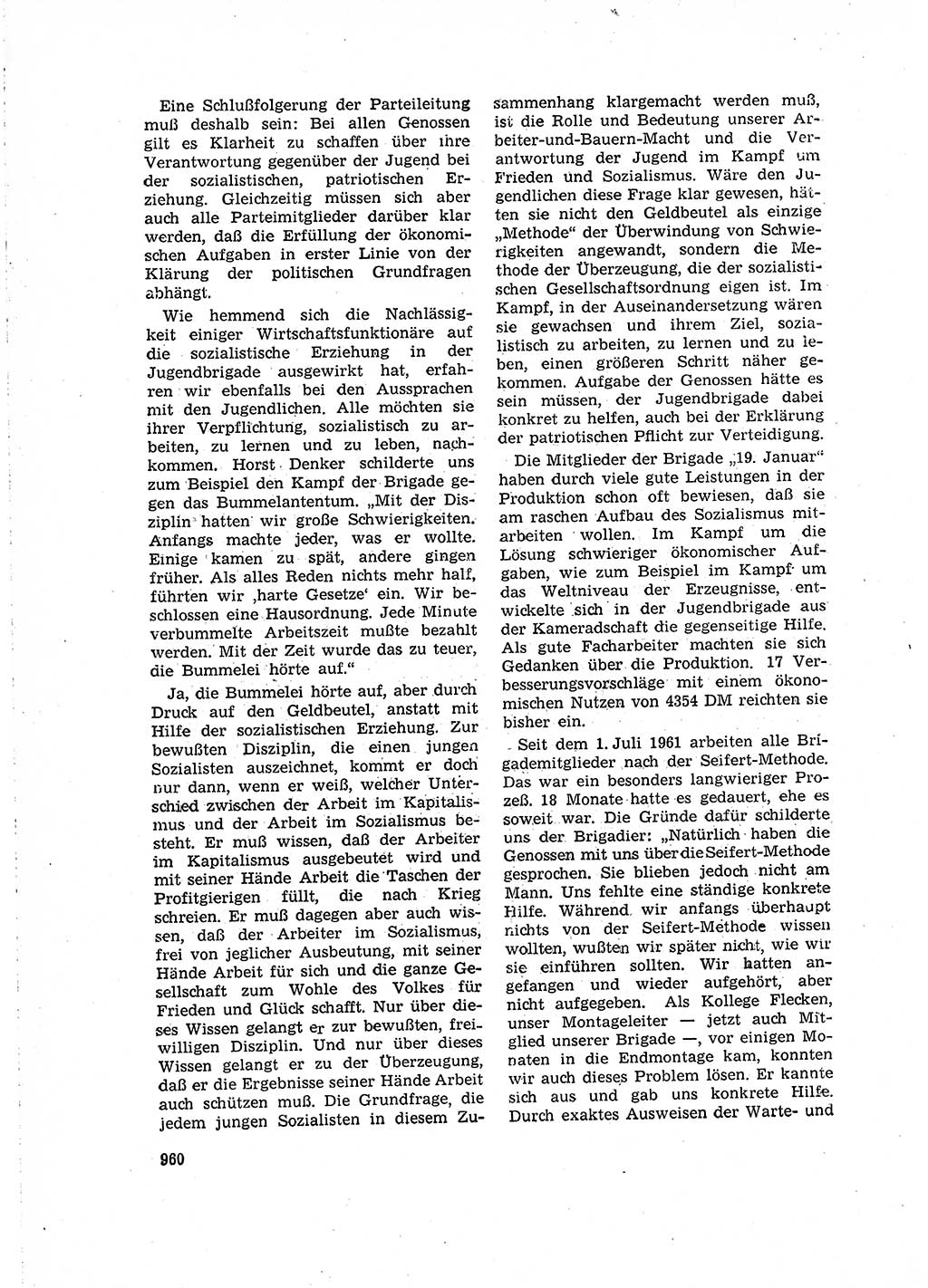 Neuer Weg (NW), Organ des Zentralkomitees (ZK) der SED (Sozialistische Einheitspartei Deutschlands) für Fragen des Parteilebens, 16. Jahrgang [Deutsche Demokratische Republik (DDR)] 1961, Seite 960 (NW ZK SED DDR 1961, S. 960)