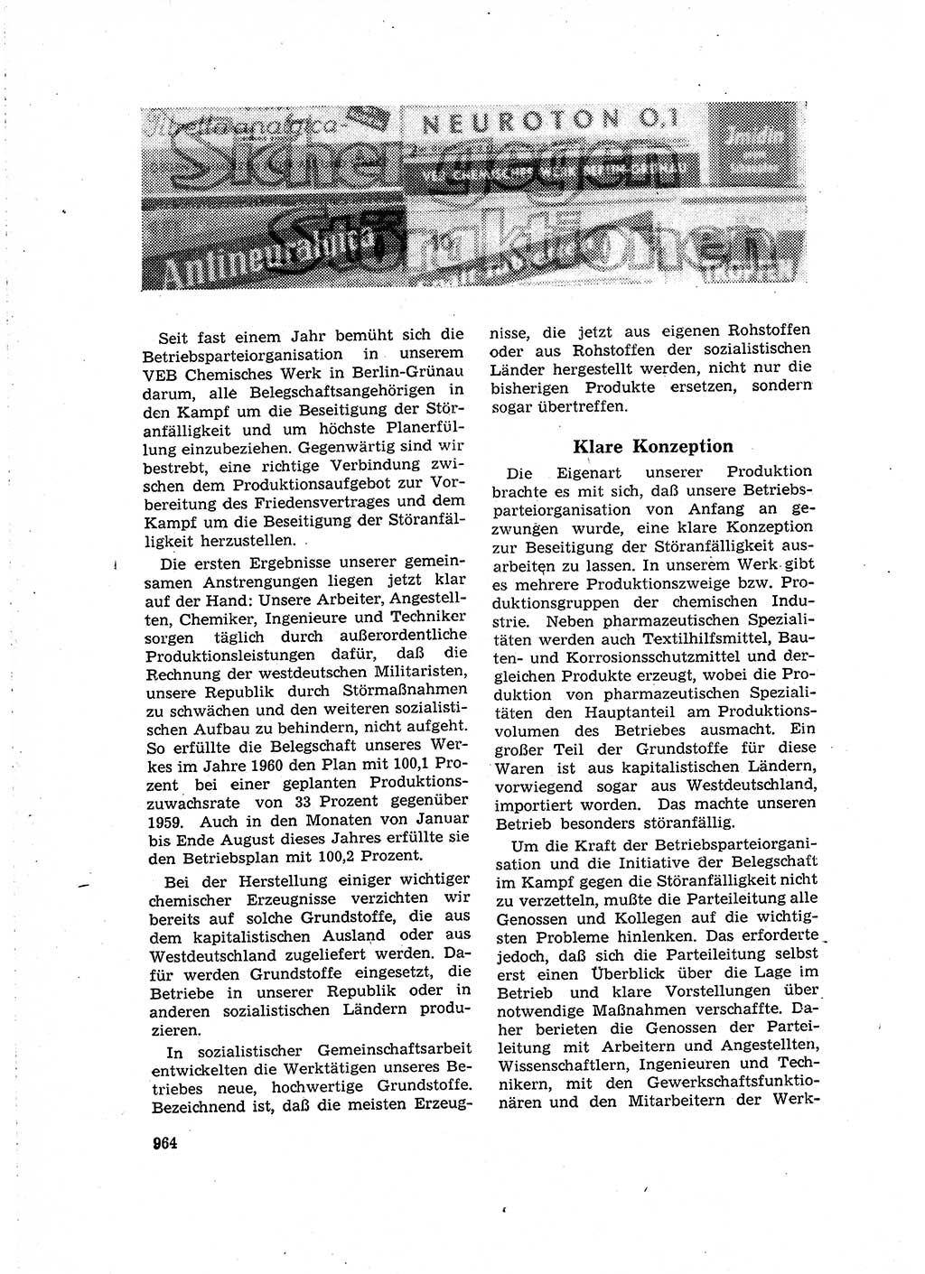 Neuer Weg (NW), Organ des Zentralkomitees (ZK) der SED (Sozialistische Einheitspartei Deutschlands) für Fragen des Parteilebens, 16. Jahrgang [Deutsche Demokratische Republik (DDR)] 1961, Seite 964 (NW ZK SED DDR 1961, S. 964)