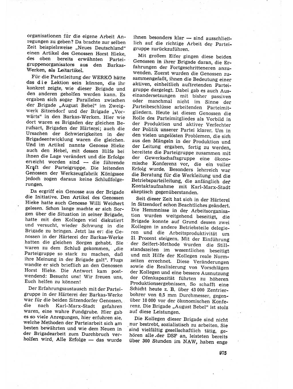 Neuer Weg (NW), Organ des Zentralkomitees (ZK) der SED (Sozialistische Einheitspartei Deutschlands) für Fragen des Parteilebens, 16. Jahrgang [Deutsche Demokratische Republik (DDR)] 1961, Seite 975 (NW ZK SED DDR 1961, S. 975)