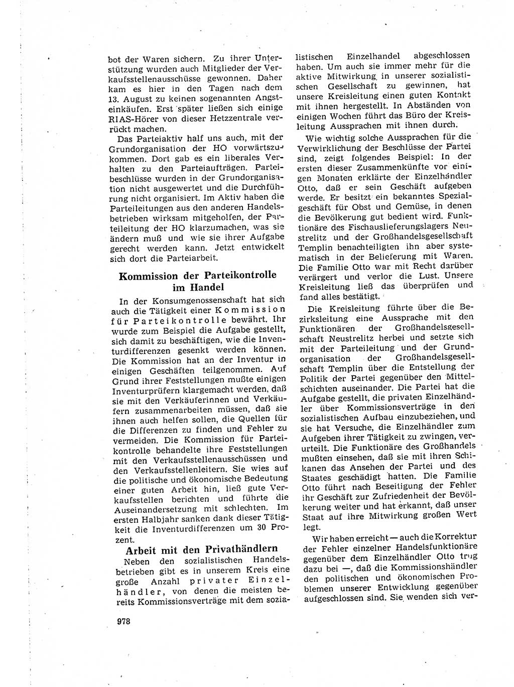 Neuer Weg (NW), Organ des Zentralkomitees (ZK) der SED (Sozialistische Einheitspartei Deutschlands) für Fragen des Parteilebens, 16. Jahrgang [Deutsche Demokratische Republik (DDR)] 1961, Seite 978 (NW ZK SED DDR 1961, S. 978)
