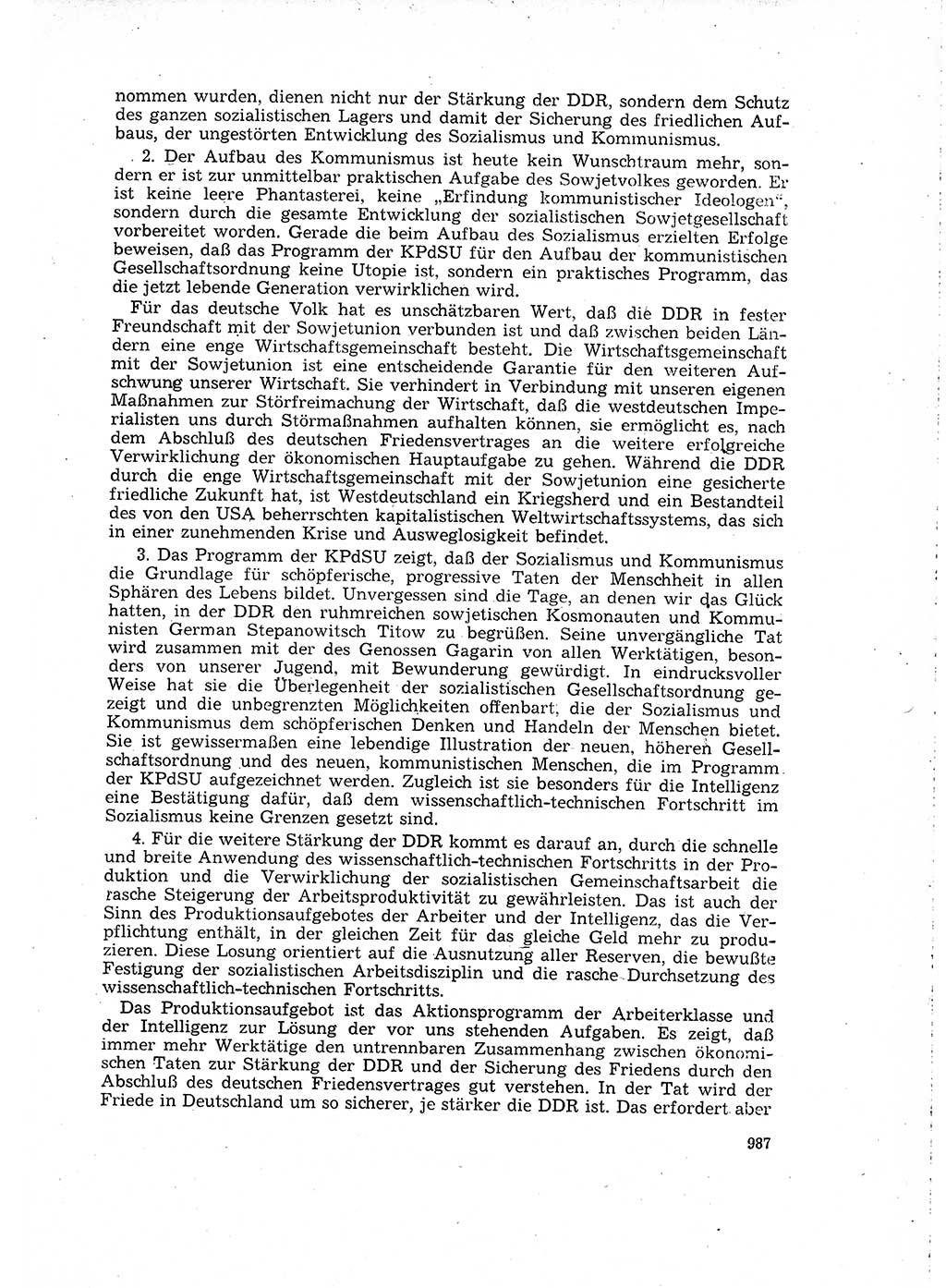 Neuer Weg (NW), Organ des Zentralkomitees (ZK) der SED (Sozialistische Einheitspartei Deutschlands) für Fragen des Parteilebens, 16. Jahrgang [Deutsche Demokratische Republik (DDR)] 1961, Seite 987 (NW ZK SED DDR 1961, S. 987)