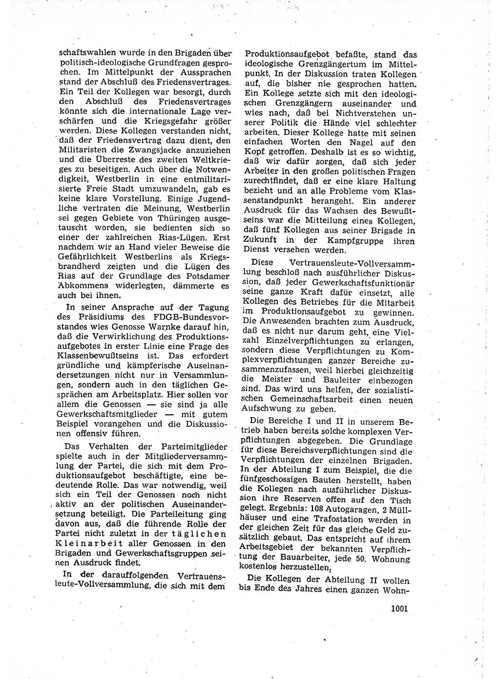 Neuer Weg (NW), Organ des Zentralkomitees (ZK) der SED (Sozialistische Einheitspartei Deutschlands) für Fragen des Parteilebens, 16. Jahrgang [Deutsche Demokratische Republik (DDR)] 1961, Seite 1001 (NW ZK SED DDR 1961, S. 1001)