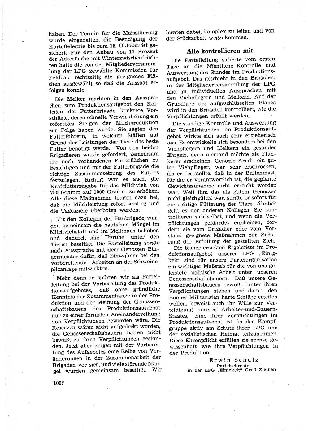 Neuer Weg (NW), Organ des Zentralkomitees (ZK) der SED (Sozialistische Einheitspartei Deutschlands) für Fragen des Parteilebens, 16. Jahrgang [Deutsche Demokratische Republik (DDR)] 1961, Seite 1008 (NW ZK SED DDR 1961, S. 1008)