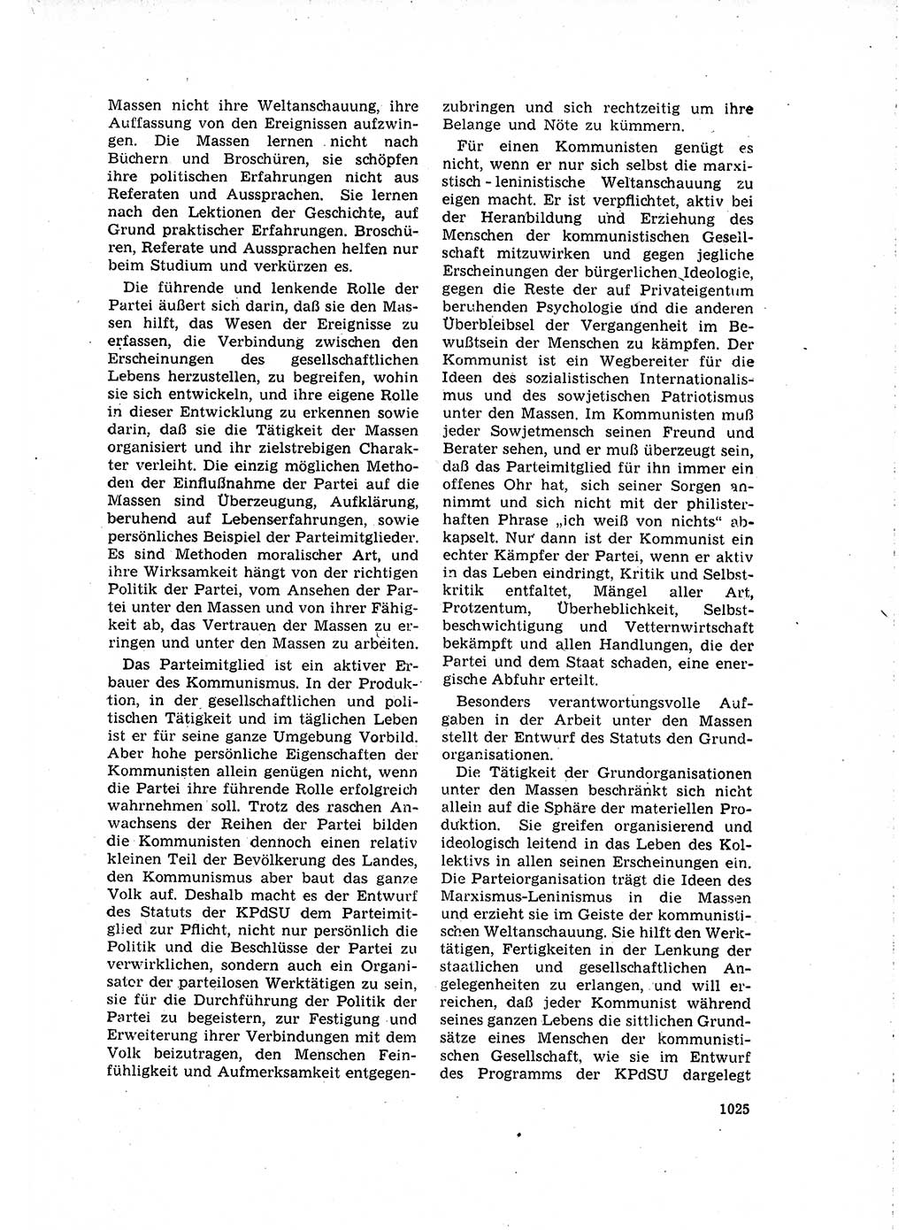 Neuer Weg (NW), Organ des Zentralkomitees (ZK) der SED (Sozialistische Einheitspartei Deutschlands) für Fragen des Parteilebens, 16. Jahrgang [Deutsche Demokratische Republik (DDR)] 1961, Seite 1025 (NW ZK SED DDR 1961, S. 1025)