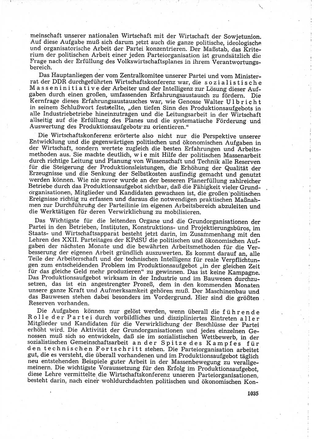 Neuer Weg (NW), Organ des Zentralkomitees (ZK) der SED (Sozialistische Einheitspartei Deutschlands) für Fragen des Parteilebens, 16. Jahrgang [Deutsche Demokratische Republik (DDR)] 1961, Seite 1035 (NW ZK SED DDR 1961, S. 1035)