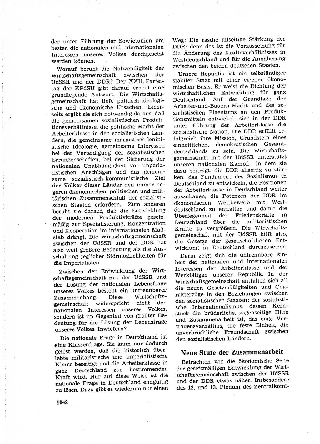 Neuer Weg (NW), Organ des Zentralkomitees (ZK) der SED (Sozialistische Einheitspartei Deutschlands) für Fragen des Parteilebens, 16. Jahrgang [Deutsche Demokratische Republik (DDR)] 1961, Seite 1042 (NW ZK SED DDR 1961, S. 1042)