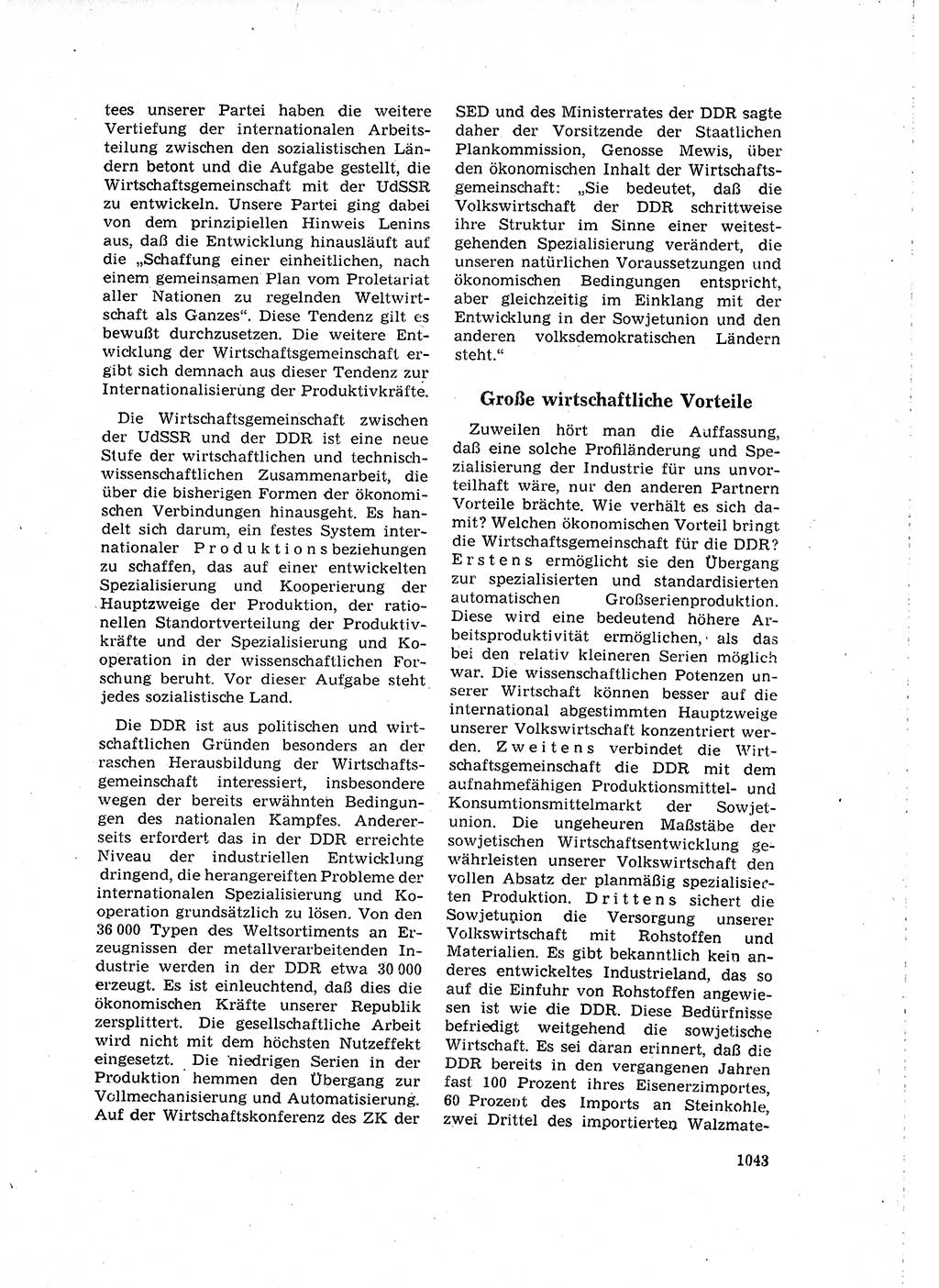 Neuer Weg (NW), Organ des Zentralkomitees (ZK) der SED (Sozialistische Einheitspartei Deutschlands) für Fragen des Parteilebens, 16. Jahrgang [Deutsche Demokratische Republik (DDR)] 1961, Seite 1043 (NW ZK SED DDR 1961, S. 1043)
