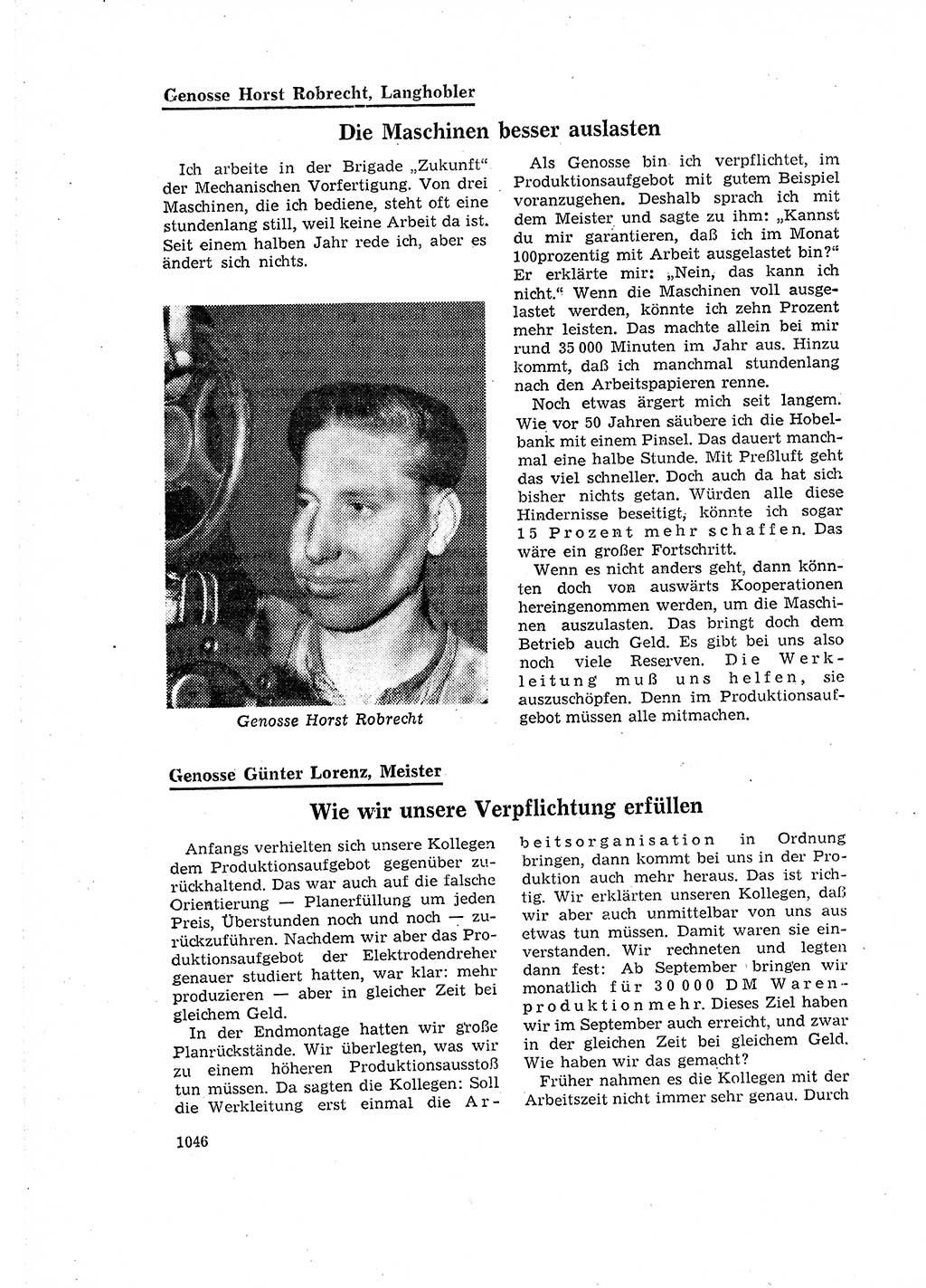 Neuer Weg (NW), Organ des Zentralkomitees (ZK) der SED (Sozialistische Einheitspartei Deutschlands) für Fragen des Parteilebens, 16. Jahrgang [Deutsche Demokratische Republik (DDR)] 1961, Seite 1046 (NW ZK SED DDR 1961, S. 1046)