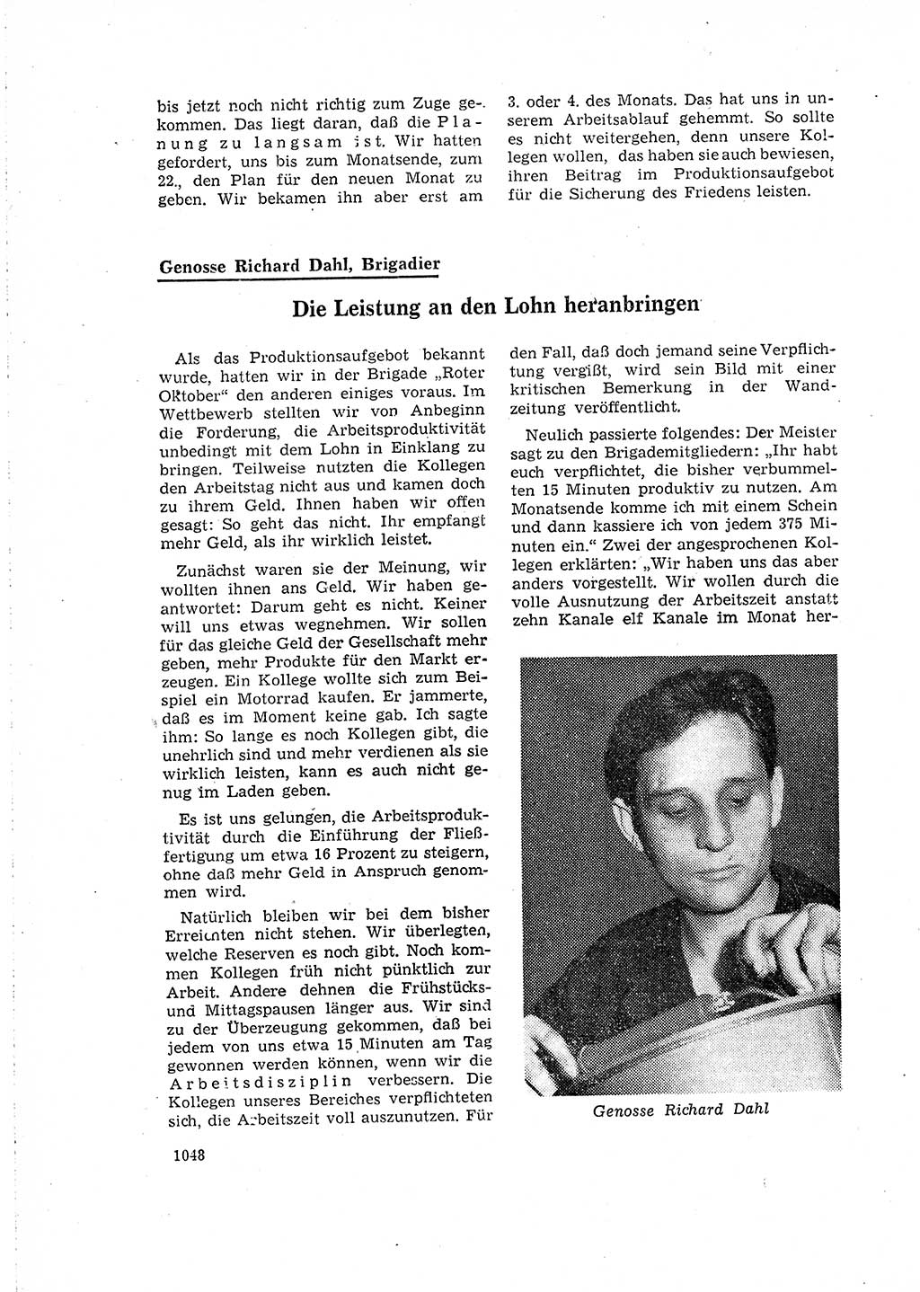 Neuer Weg (NW), Organ des Zentralkomitees (ZK) der SED (Sozialistische Einheitspartei Deutschlands) für Fragen des Parteilebens, 16. Jahrgang [Deutsche Demokratische Republik (DDR)] 1961, Seite 1048 (NW ZK SED DDR 1961, S. 1048)
