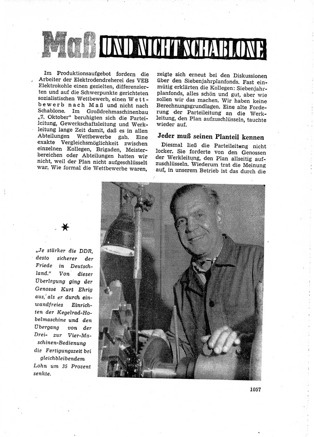 Neuer Weg (NW), Organ des Zentralkomitees (ZK) der SED (Sozialistische Einheitspartei Deutschlands) für Fragen des Parteilebens, 16. Jahrgang [Deutsche Demokratische Republik (DDR)] 1961, Seite 1057 (NW ZK SED DDR 1961, S. 1057)