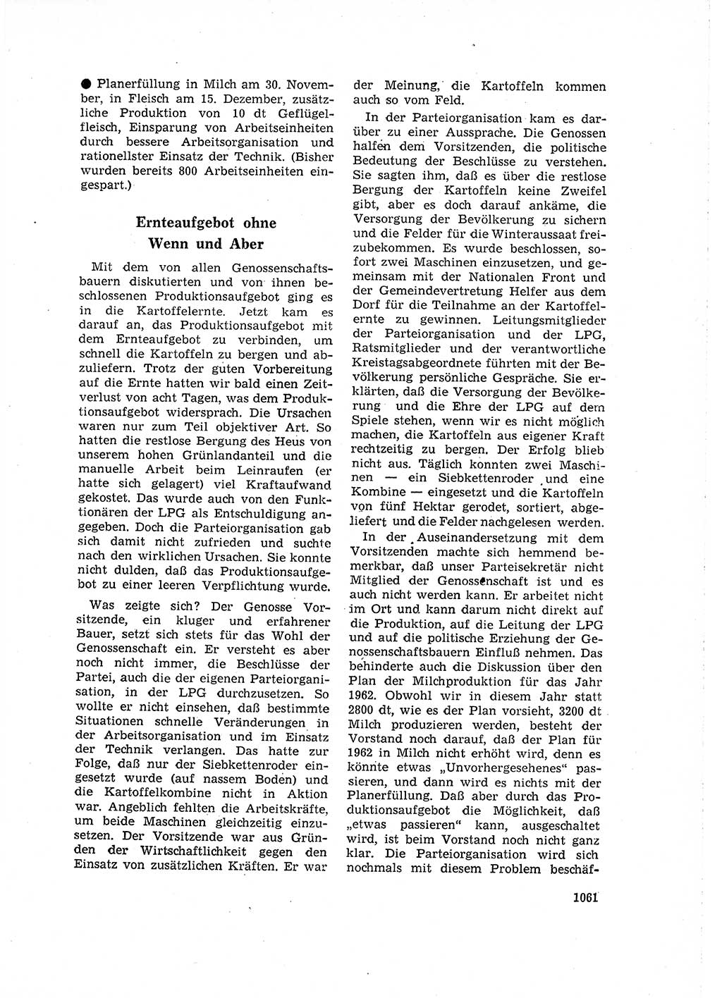 Neuer Weg (NW), Organ des Zentralkomitees (ZK) der SED (Sozialistische Einheitspartei Deutschlands) für Fragen des Parteilebens, 16. Jahrgang [Deutsche Demokratische Republik (DDR)] 1961, Seite 1061 (NW ZK SED DDR 1961, S. 1061)