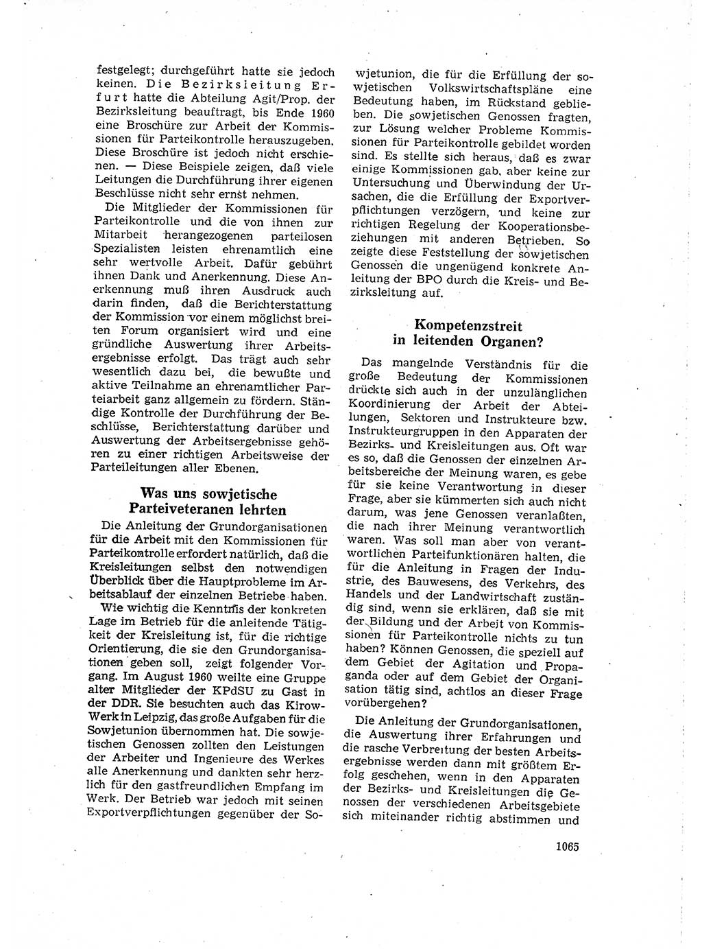Neuer Weg (NW), Organ des Zentralkomitees (ZK) der SED (Sozialistische Einheitspartei Deutschlands) für Fragen des Parteilebens, 16. Jahrgang [Deutsche Demokratische Republik (DDR)] 1961, Seite 1065 (NW ZK SED DDR 1961, S. 1065)