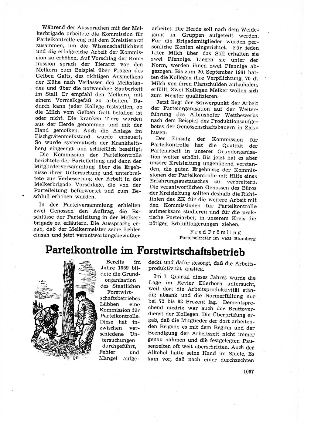 Neuer Weg (NW), Organ des Zentralkomitees (ZK) der SED (Sozialistische Einheitspartei Deutschlands) für Fragen des Parteilebens, 16. Jahrgang [Deutsche Demokratische Republik (DDR)] 1961, Seite 1067 (NW ZK SED DDR 1961, S. 1067)