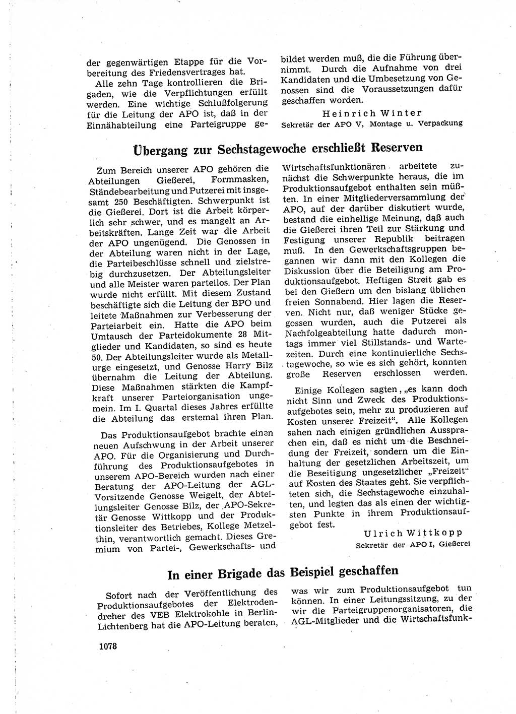 Neuer Weg (NW), Organ des Zentralkomitees (ZK) der SED (Sozialistische Einheitspartei Deutschlands) für Fragen des Parteilebens, 16. Jahrgang [Deutsche Demokratische Republik (DDR)] 1961, Seite 1078 (NW ZK SED DDR 1961, S. 1078)