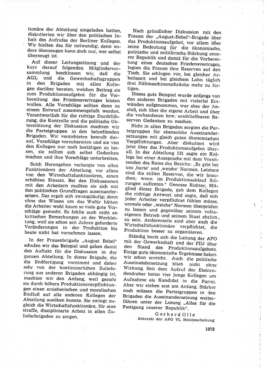 Neuer Weg (NW), Organ des Zentralkomitees (ZK) der SED (Sozialistische Einheitspartei Deutschlands) für Fragen des Parteilebens, 16. Jahrgang [Deutsche Demokratische Republik (DDR)] 1961, Seite 1079 (NW ZK SED DDR 1961, S. 1079)