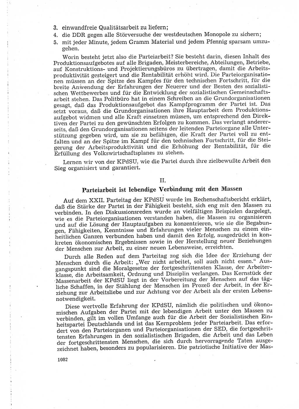Neuer Weg (NW), Organ des Zentralkomitees (ZK) der SED (Sozialistische Einheitspartei Deutschlands) für Fragen des Parteilebens, 16. Jahrgang [Deutsche Demokratische Republik (DDR)] 1961, Seite 1082 (NW ZK SED DDR 1961, S. 1082)