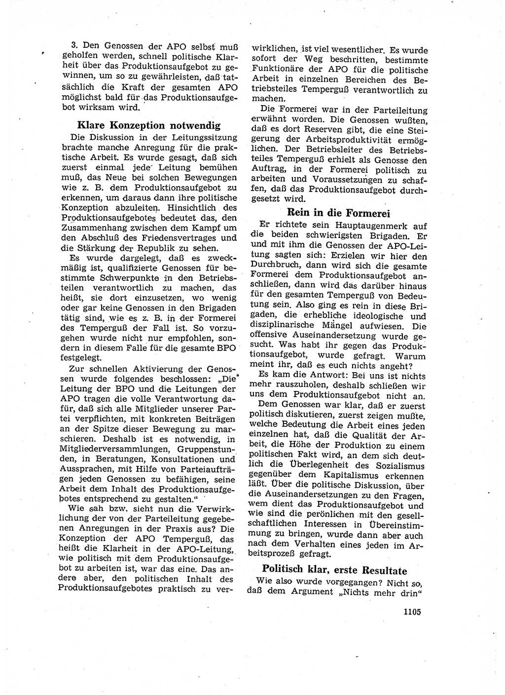 Neuer Weg (NW), Organ des Zentralkomitees (ZK) der SED (Sozialistische Einheitspartei Deutschlands) für Fragen des Parteilebens, 16. Jahrgang [Deutsche Demokratische Republik (DDR)] 1961, Seite 1105 (NW ZK SED DDR 1961, S. 1105)