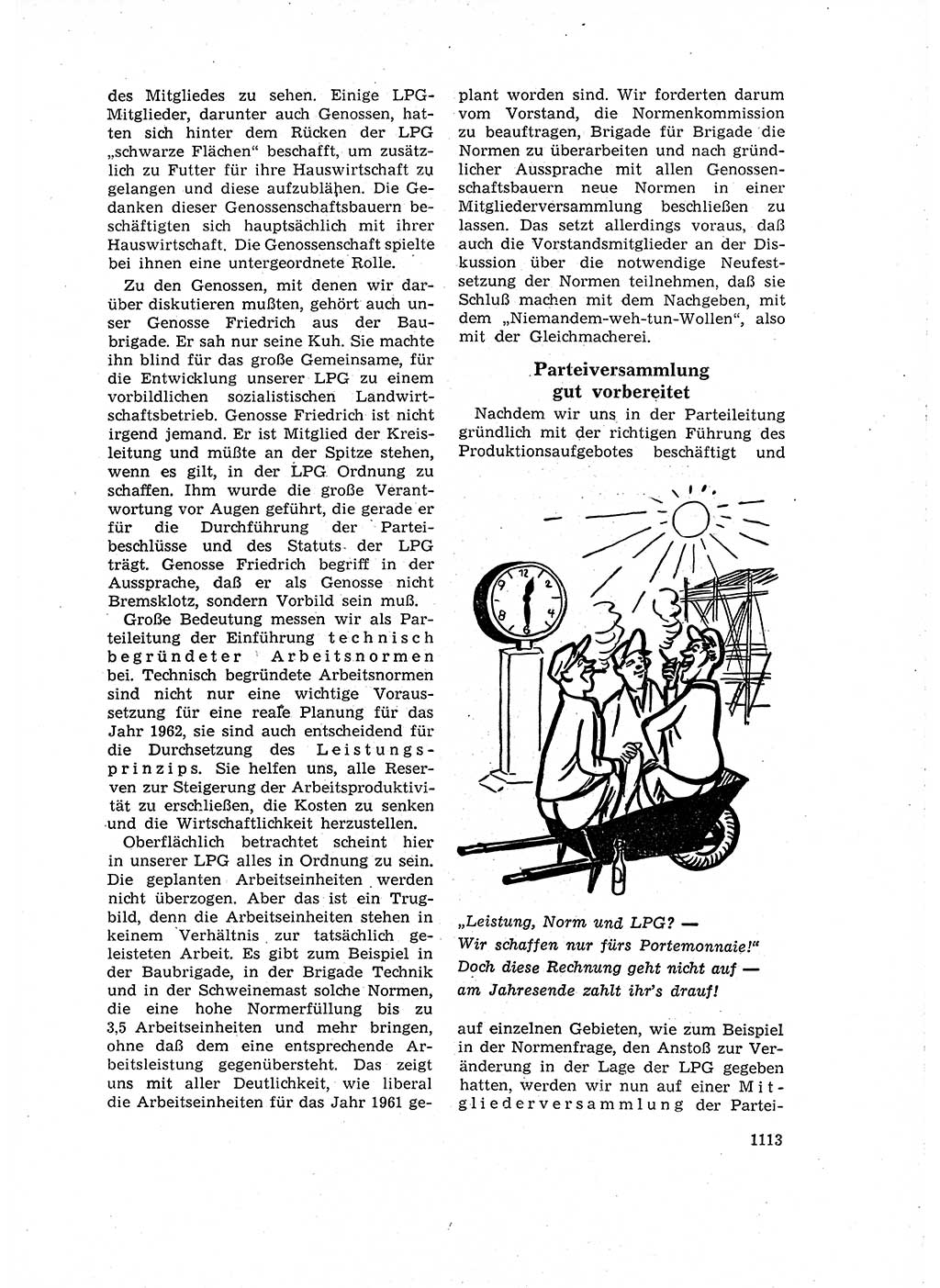 Neuer Weg (NW), Organ des Zentralkomitees (ZK) der SED (Sozialistische Einheitspartei Deutschlands) für Fragen des Parteilebens, 16. Jahrgang [Deutsche Demokratische Republik (DDR)] 1961, Seite 1113 (NW ZK SED DDR 1961, S. 1113)