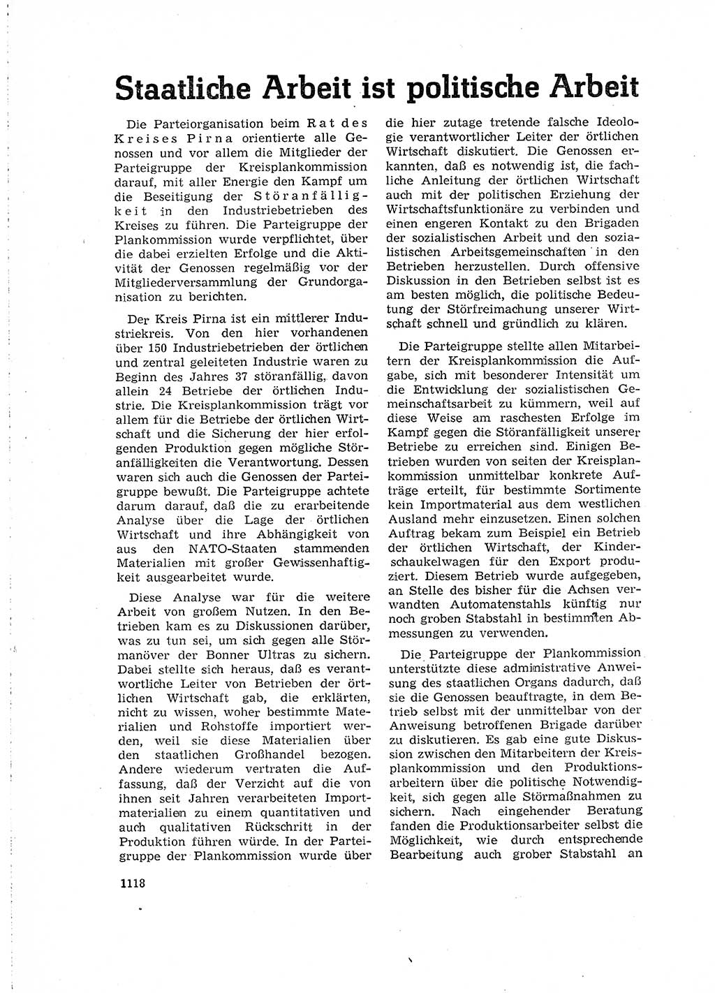 Neuer Weg (NW), Organ des Zentralkomitees (ZK) der SED (Sozialistische Einheitspartei Deutschlands) fÃ¼r Fragen des Parteilebens, 16. Jahrgang [Deutsche Demokratische Republik (DDR)] 1961, Seite 1118 (NW ZK SED DDR 1961, S. 1118)