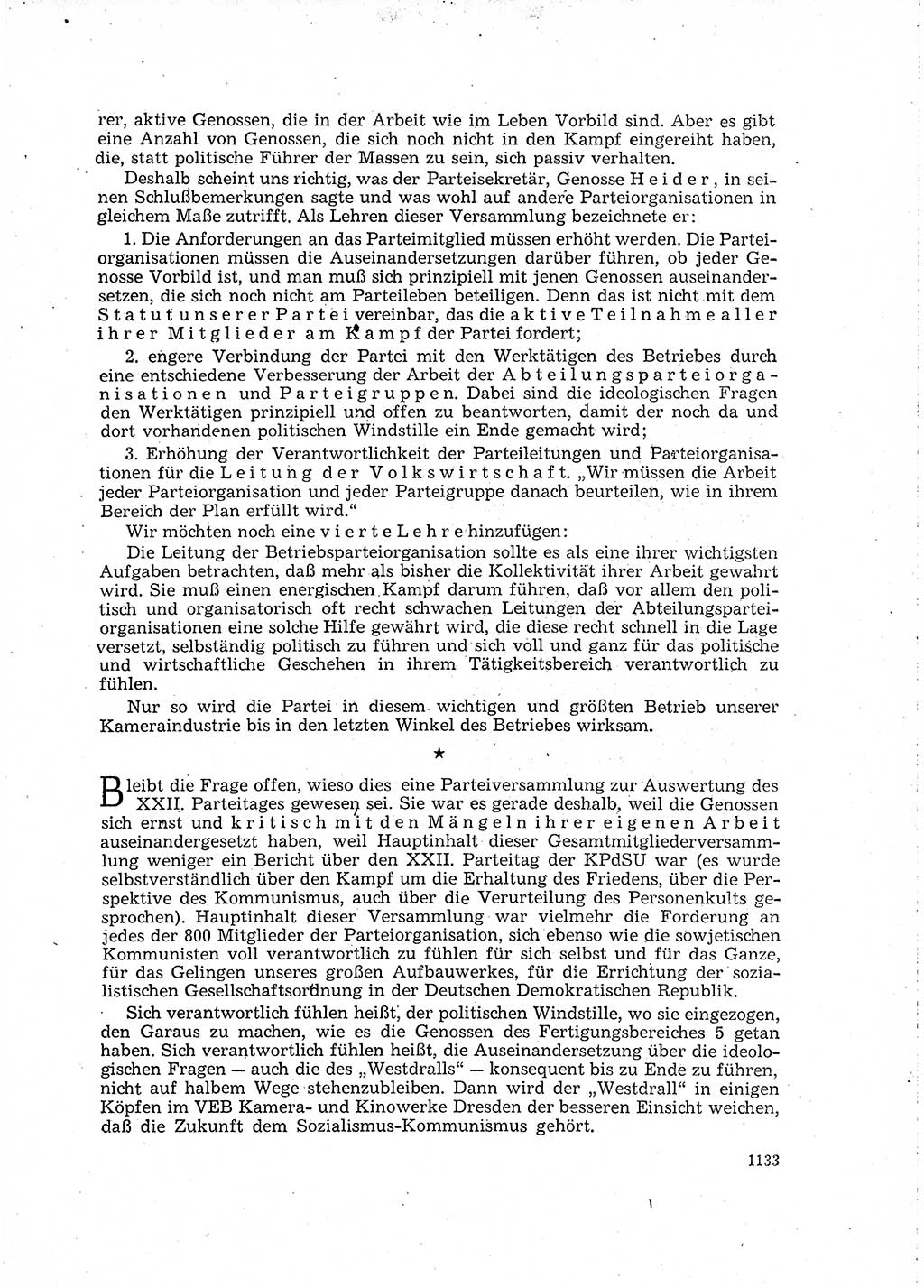 Neuer Weg (NW), Organ des Zentralkomitees (ZK) der SED (Sozialistische Einheitspartei Deutschlands) für Fragen des Parteilebens, 16. Jahrgang [Deutsche Demokratische Republik (DDR)] 1961, Seite 1133 (NW ZK SED DDR 1961, S. 1133)