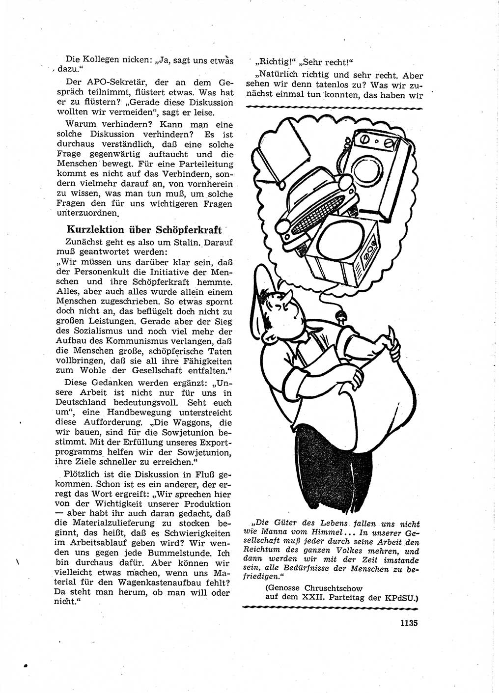 Neuer Weg (NW), Organ des Zentralkomitees (ZK) der SED (Sozialistische Einheitspartei Deutschlands) für Fragen des Parteilebens, 16. Jahrgang [Deutsche Demokratische Republik (DDR)] 1961, Seite 1135 (NW ZK SED DDR 1961, S. 1135)