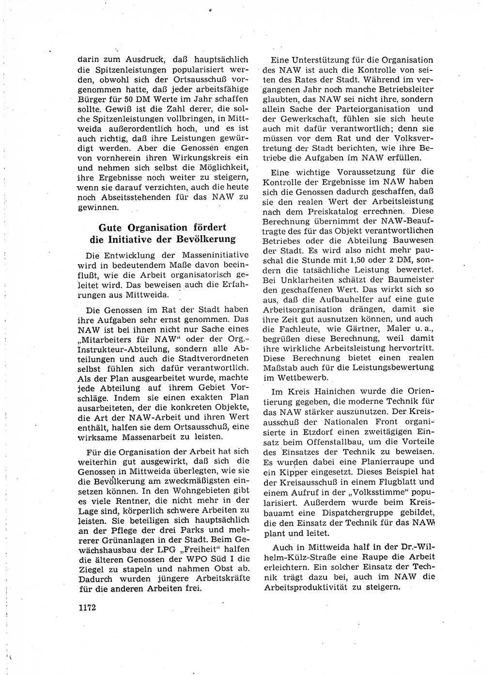 Neuer Weg (NW), Organ des Zentralkomitees (ZK) der SED (Sozialistische Einheitspartei Deutschlands) für Fragen des Parteilebens, 16. Jahrgang [Deutsche Demokratische Republik (DDR)] 1961, Seite 1172 (NW ZK SED DDR 1961, S. 1172)