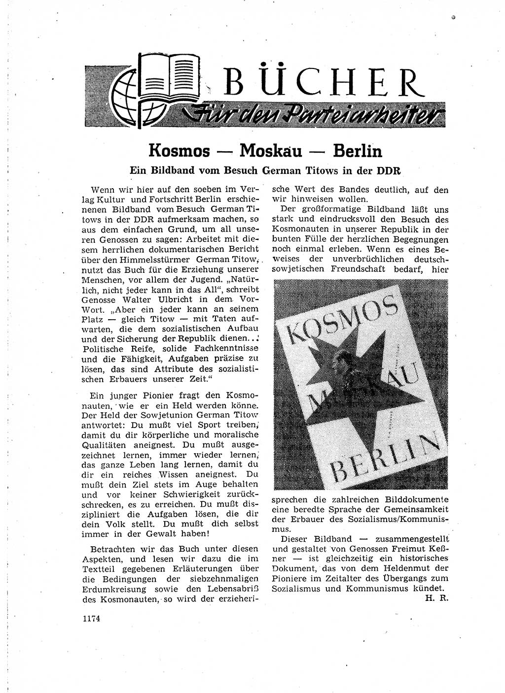 Neuer Weg (NW), Organ des Zentralkomitees (ZK) der SED (Sozialistische Einheitspartei Deutschlands) für Fragen des Parteilebens, 16. Jahrgang [Deutsche Demokratische Republik (DDR)] 1961, Seite 1174 (NW ZK SED DDR 1961, S. 1174)