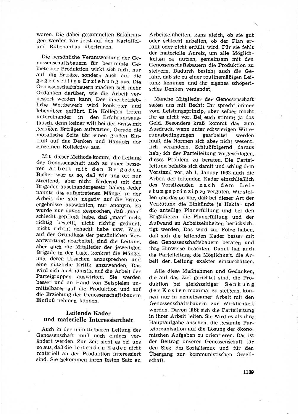 Neuer Weg (NW), Organ des Zentralkomitees (ZK) der SED (Sozialistische Einheitspartei Deutschlands) für Fragen des Parteilebens, 16. Jahrgang [Deutsche Demokratische Republik (DDR)] 1961, Seite 1189 (NW ZK SED DDR 1961, S. 1189)