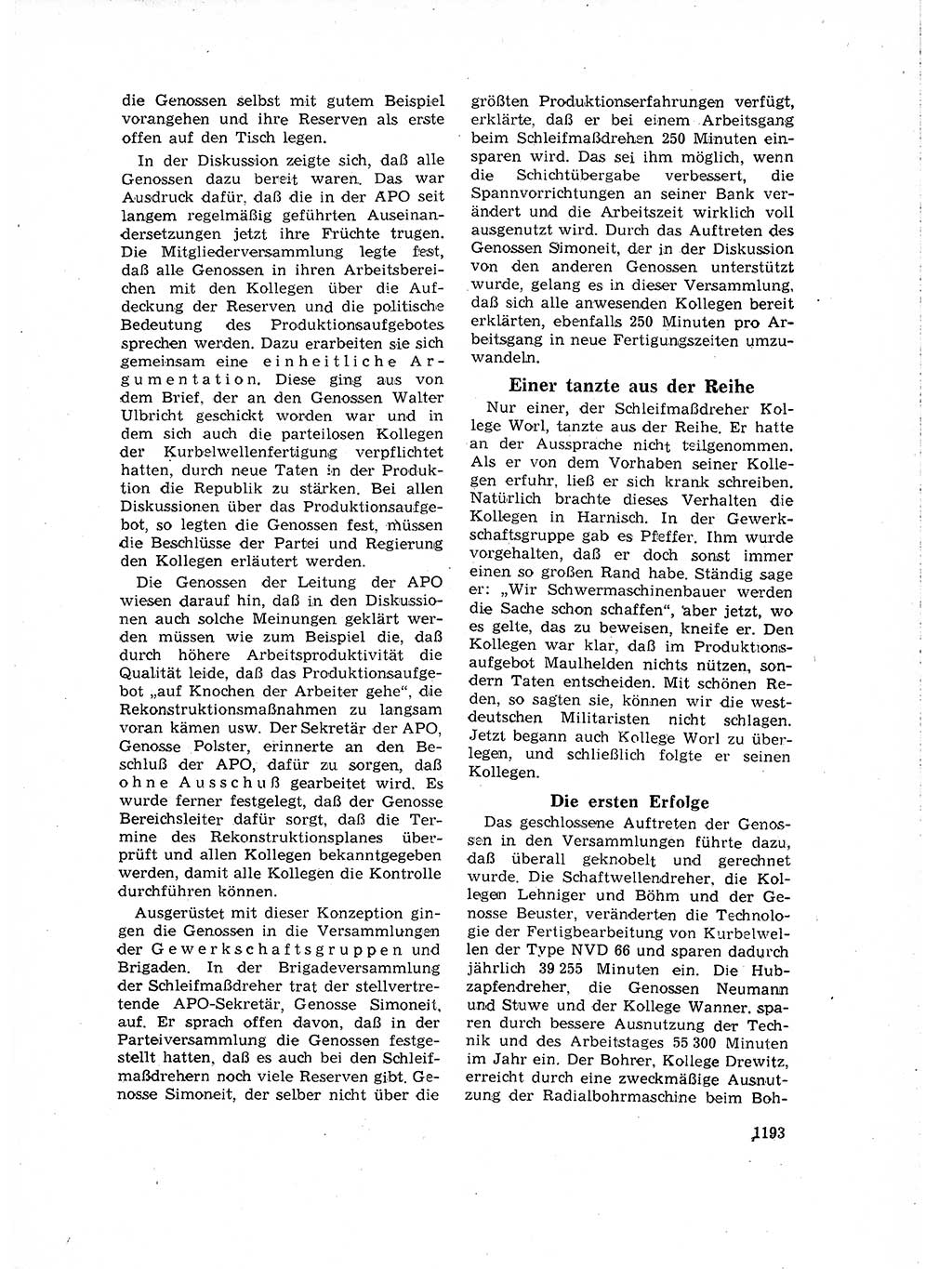 Neuer Weg (NW), Organ des Zentralkomitees (ZK) der SED (Sozialistische Einheitspartei Deutschlands) für Fragen des Parteilebens, 16. Jahrgang [Deutsche Demokratische Republik (DDR)] 1961, Seite 1193 (NW ZK SED DDR 1961, S. 1193)