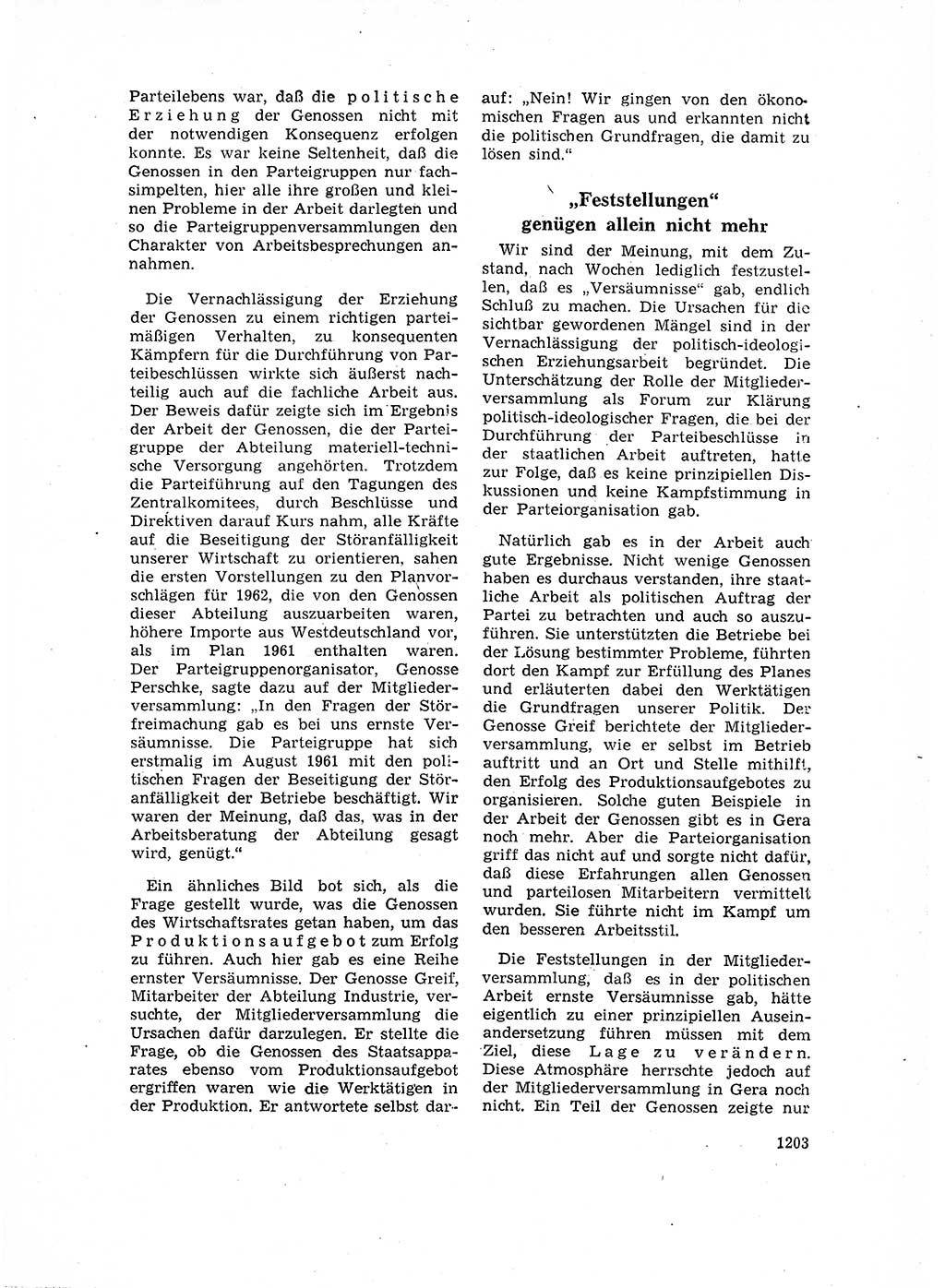 Neuer Weg (NW), Organ des Zentralkomitees (ZK) der SED (Sozialistische Einheitspartei Deutschlands) für Fragen des Parteilebens, 16. Jahrgang [Deutsche Demokratische Republik (DDR)] 1961, Seite 1203 (NW ZK SED DDR 1961, S. 1203)