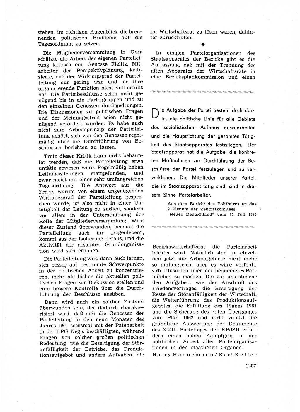 Neuer Weg (NW), Organ des Zentralkomitees (ZK) der SED (Sozialistische Einheitspartei Deutschlands) für Fragen des Parteilebens, 16. Jahrgang [Deutsche Demokratische Republik (DDR)] 1961, Seite 1207 (NW ZK SED DDR 1961, S. 1207)