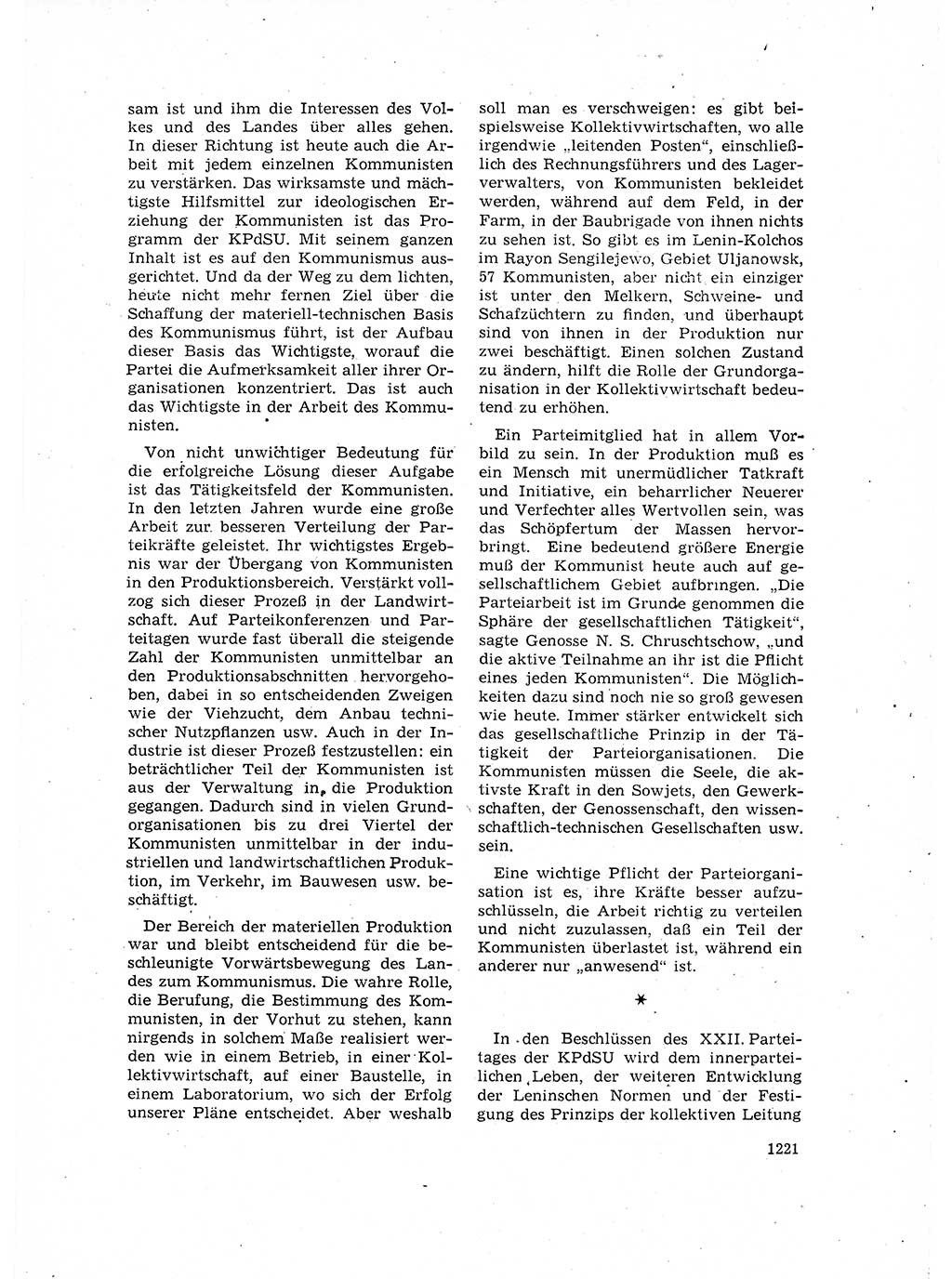 Neuer Weg (NW), Organ des Zentralkomitees (ZK) der SED (Sozialistische Einheitspartei Deutschlands) für Fragen des Parteilebens, 16. Jahrgang [Deutsche Demokratische Republik (DDR)] 1961, Seite 1221 (NW ZK SED DDR 1961, S. 1221)