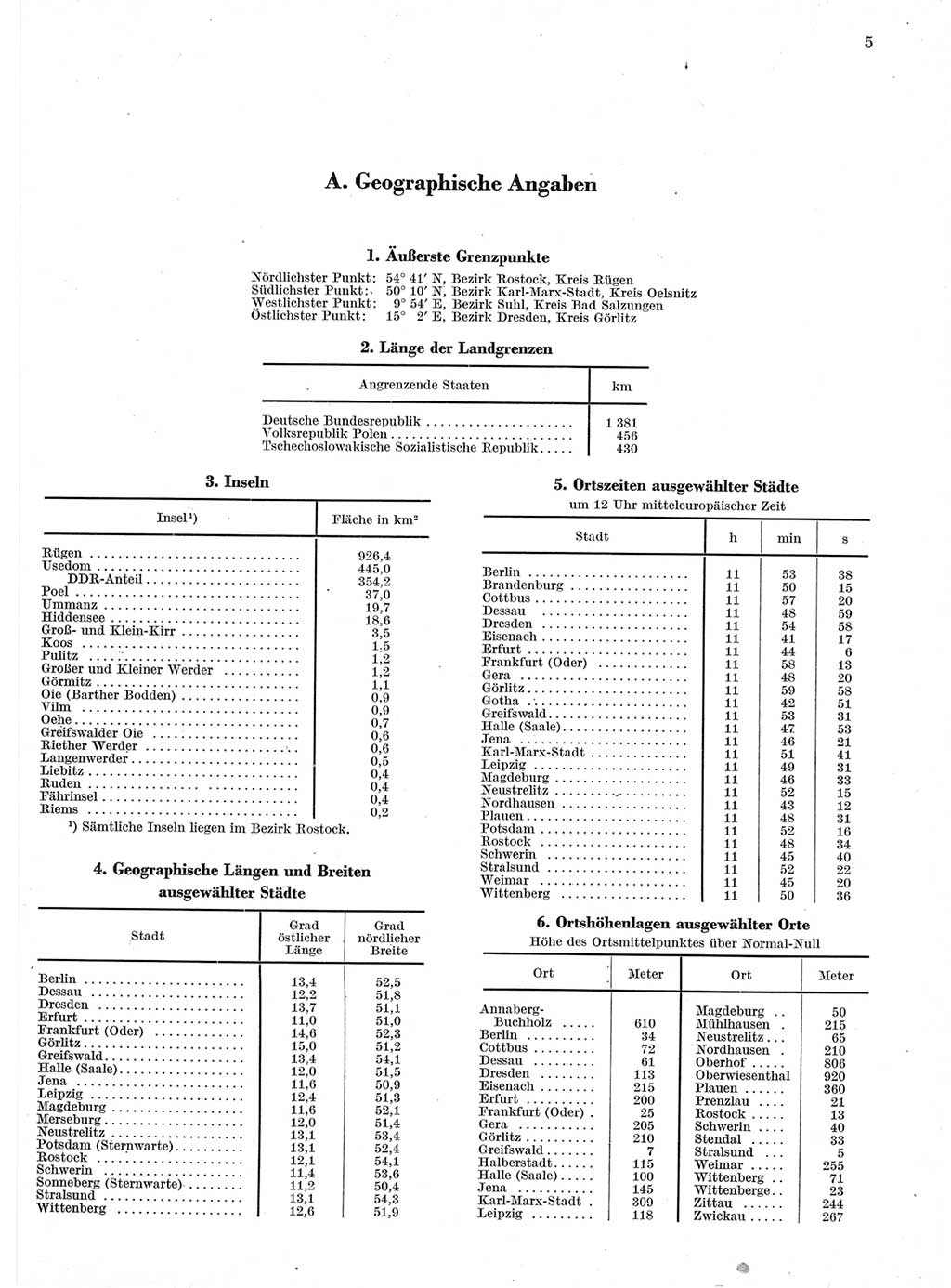 Statistisches Jahrbuch der Deutschen Demokratischen Republik (DDR) 1960-1961, Seite 5 (Stat. Jb. DDR 1960-1961, S. 5)