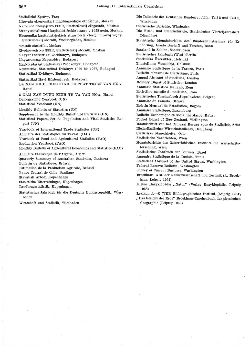 Statistisches Jahrbuch der Deutschen Demokratischen Republik (DDR) 1960-1961, Seite 56 (Stat. Jb. DDR 1960-1961, S. 56)