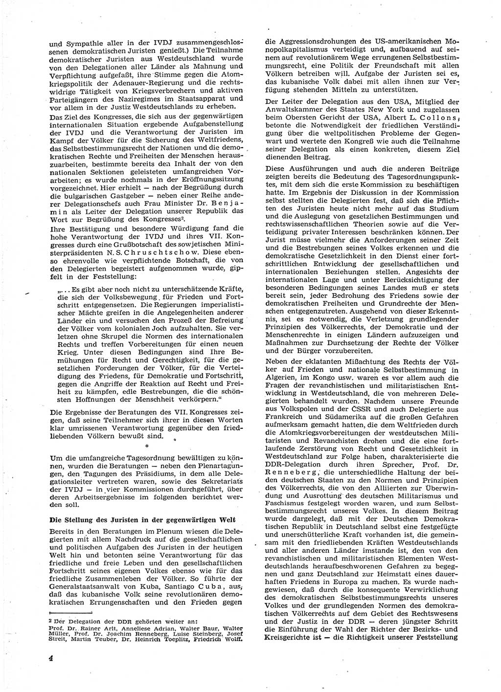 Neue Justiz (NJ), Zeitschrift für Recht und Rechtswissenschaft [Deutsche Demokratische Republik (DDR)], 15. Jahrgang 1961, Seite 4 (NJ DDR 1961, S. 4)