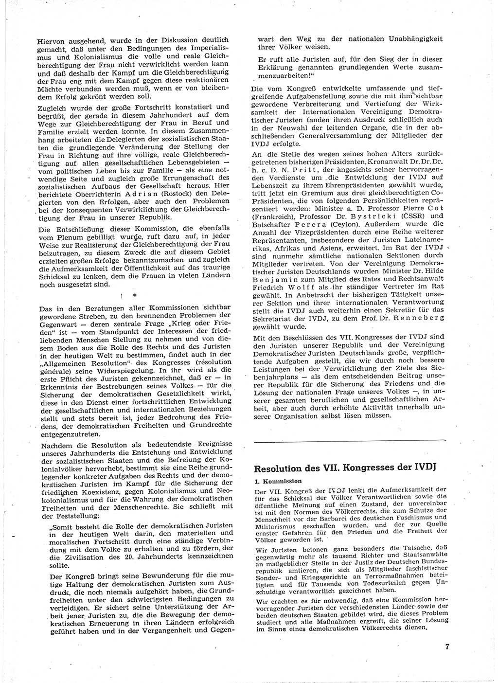 Neue Justiz (NJ), Zeitschrift für Recht und Rechtswissenschaft [Deutsche Demokratische Republik (DDR)], 15. Jahrgang 1961, Seite 7 (NJ DDR 1961, S. 7)