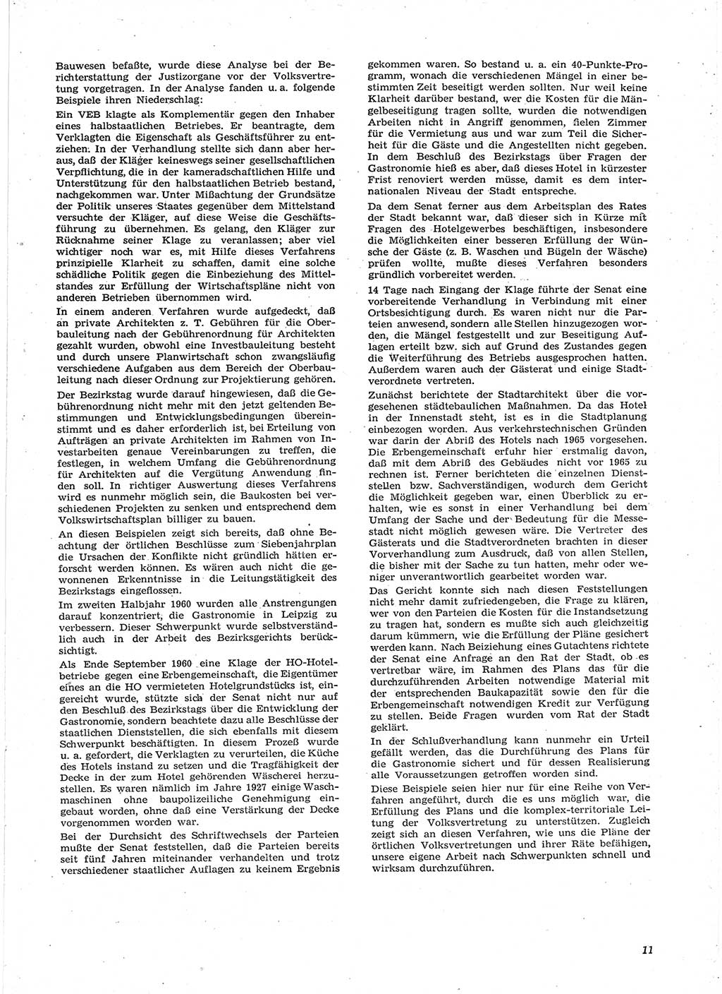 Neue Justiz (NJ), Zeitschrift für Recht und Rechtswissenschaft [Deutsche Demokratische Republik (DDR)], 15. Jahrgang 1961, Seite 11 (NJ DDR 1961, S. 11)