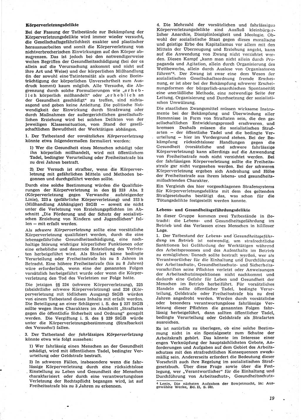 Neue Justiz (NJ), Zeitschrift für Recht und Rechtswissenschaft [Deutsche Demokratische Republik (DDR)], 15. Jahrgang 1961, Seite 19 (NJ DDR 1961, S. 19)