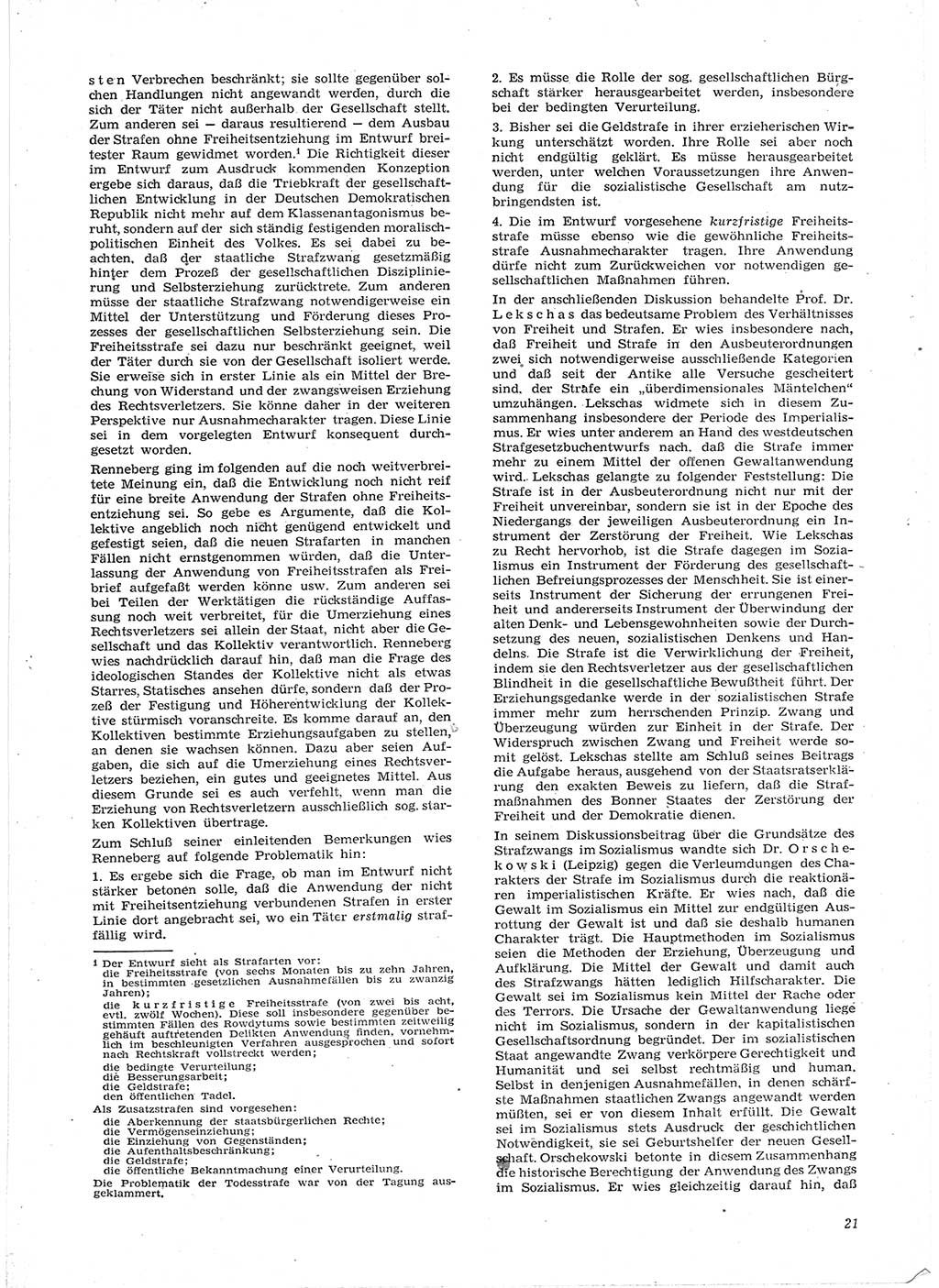 Neue Justiz (NJ), Zeitschrift für Recht und Rechtswissenschaft [Deutsche Demokratische Republik (DDR)], 15. Jahrgang 1961, Seite 21 (NJ DDR 1961, S. 21)