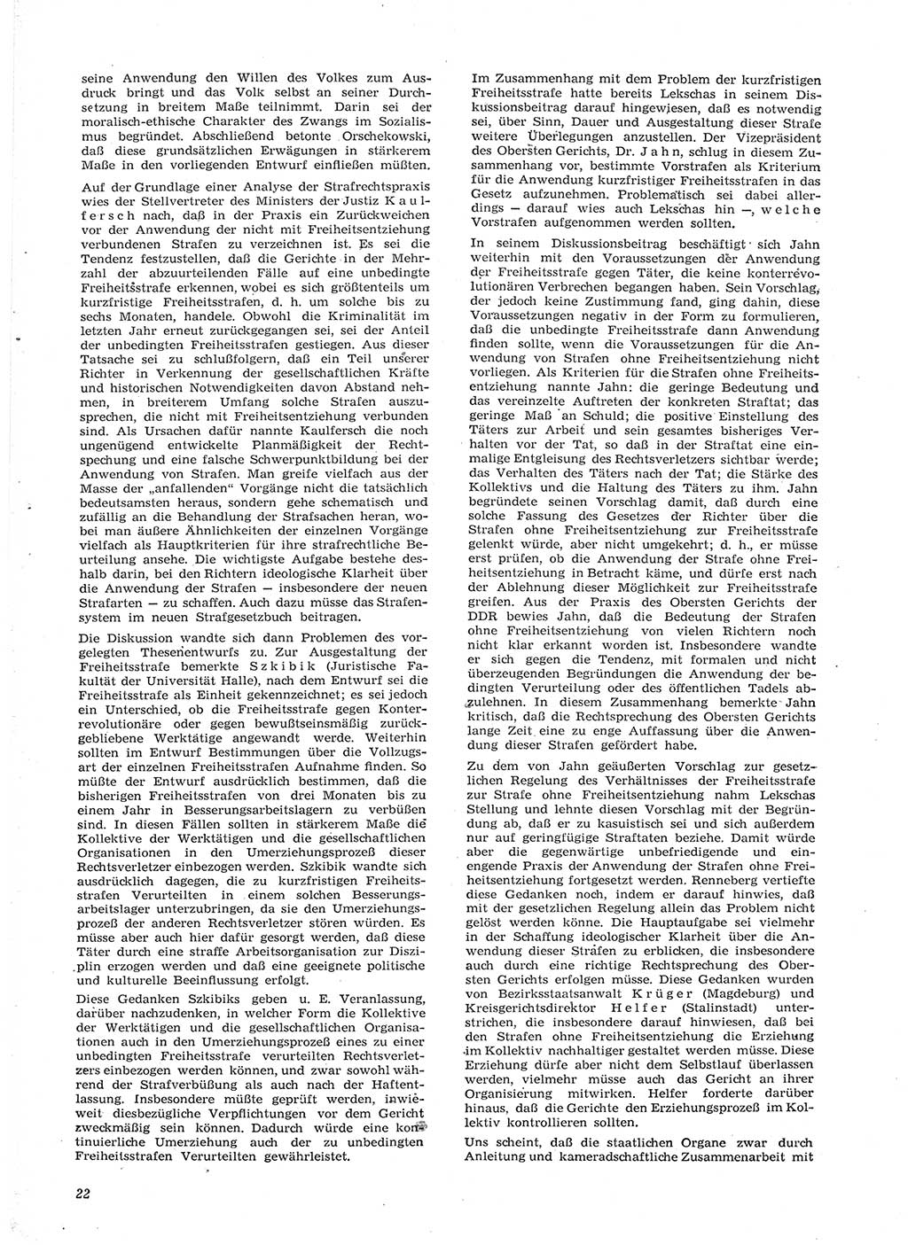 Neue Justiz (NJ), Zeitschrift für Recht und Rechtswissenschaft [Deutsche Demokratische Republik (DDR)], 15. Jahrgang 1961, Seite 22 (NJ DDR 1961, S. 22)