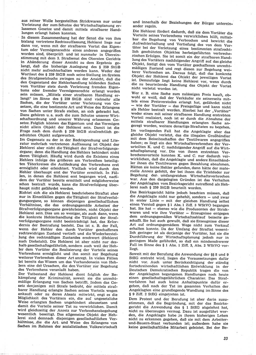 Neue Justiz (NJ), Zeitschrift für Recht und Rechtswissenschaft [Deutsche Demokratische Republik (DDR)], 15. Jahrgang 1961, Seite 33 (NJ DDR 1961, S. 33)