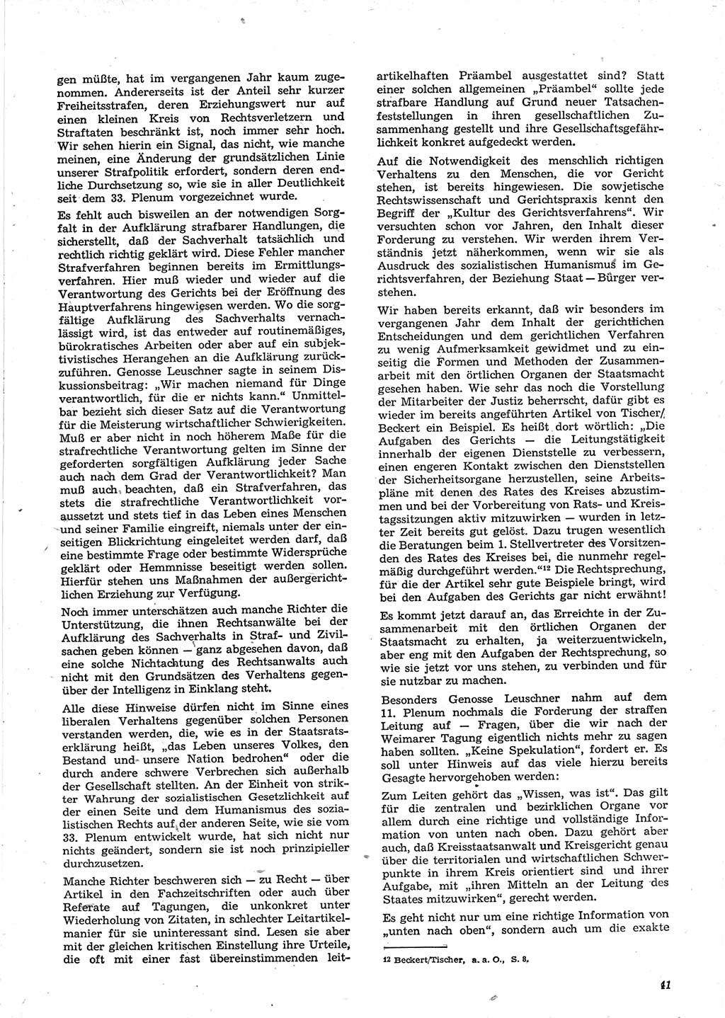 Neue Justiz (NJ), Zeitschrift für Recht und Rechtswissenschaft [Deutsche Demokratische Republik (DDR)], 15. Jahrgang 1961, Seite 41 (NJ DDR 1961, S. 41)
