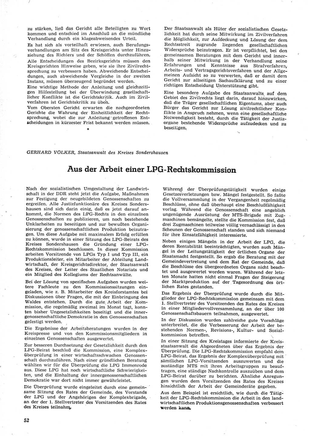 Neue Justiz (NJ), Zeitschrift für Recht und Rechtswissenschaft [Deutsche Demokratische Republik (DDR)], 15. Jahrgang 1961, Seite 52 (NJ DDR 1961, S. 52)