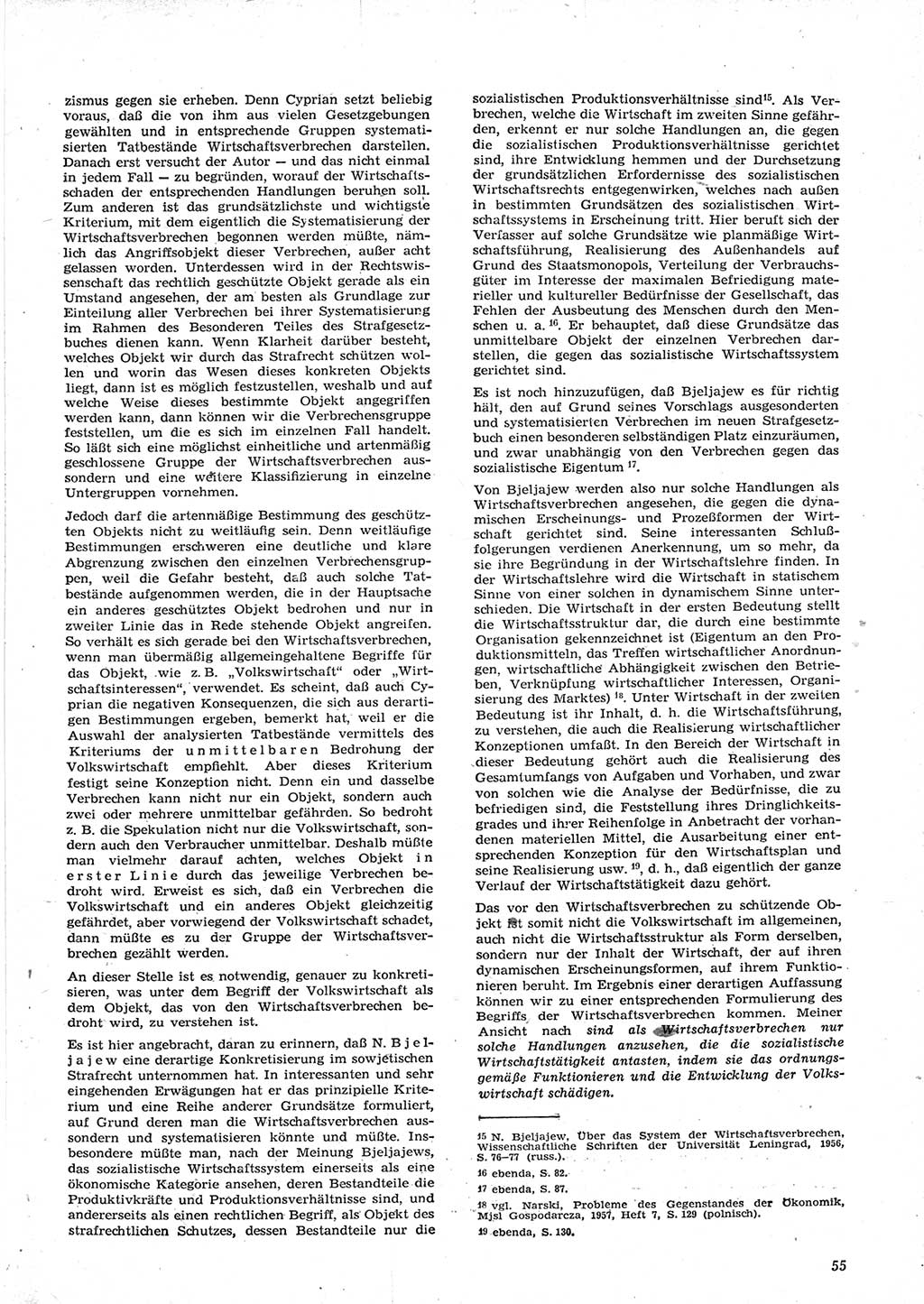 Neue Justiz (NJ), Zeitschrift für Recht und Rechtswissenschaft [Deutsche Demokratische Republik (DDR)], 15. Jahrgang 1961, Seite 55 (NJ DDR 1961, S. 55)